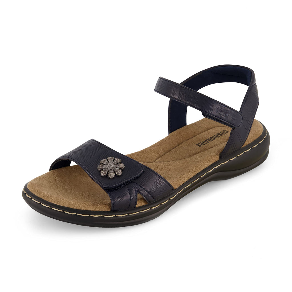 CUSHIONAIRE Bloom Comfortable Dressy Womens Sandals with Arch Support, Adjustable Straps, and Memory Foam Footbed.