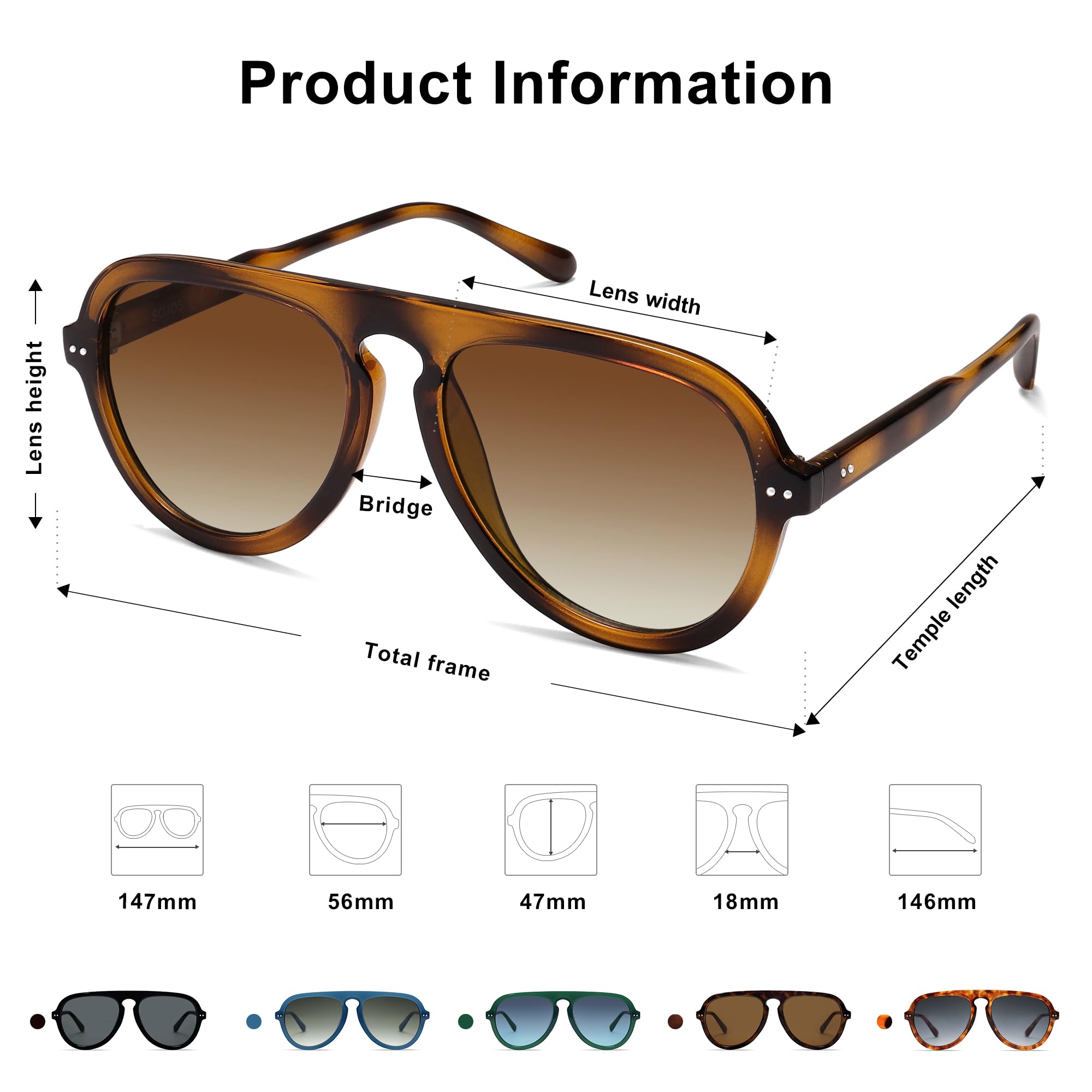 SOJOS Retro Aviator Sunglasses Womens Mens Vintage Plastic Frame Shades Lentes De Sol Para Mujer SJ2255