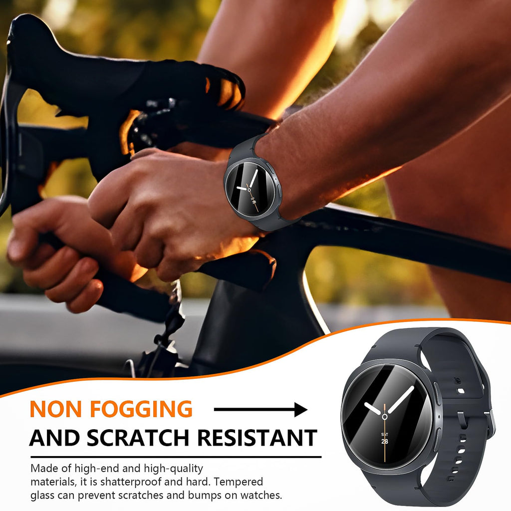 Suoman 4-Pack for Samsung Galaxy Watch 4 Classic 46mm Tempered Glass Screen Protector for Galaxy Watch 4 Classic 46mm Smartwatch [2.5D 9H Hardness] [Anti-Scratch]