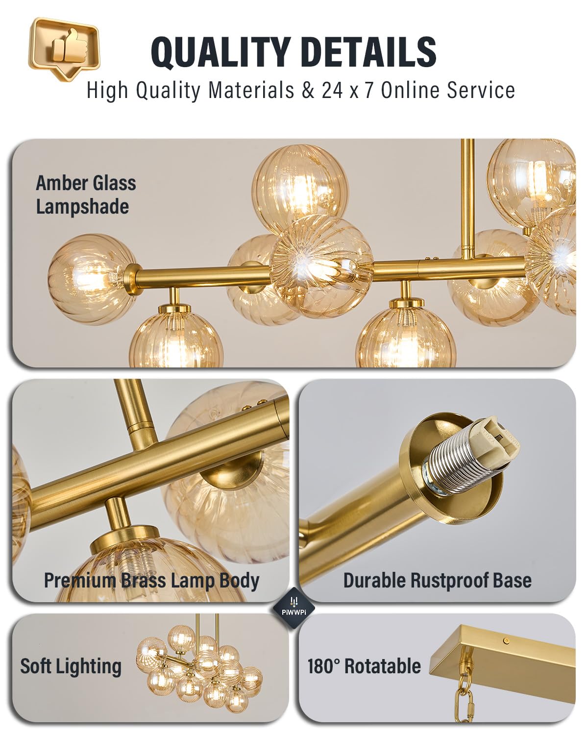 Modern Linear Chandeliers for Dining Room, 8-Light Globe Sputnik Pendant Ceiling Light, Black Dining Room Light Fixture Over Table, Mid Century Glass Milk White Bubble, 31.5 Inch, GC-09
