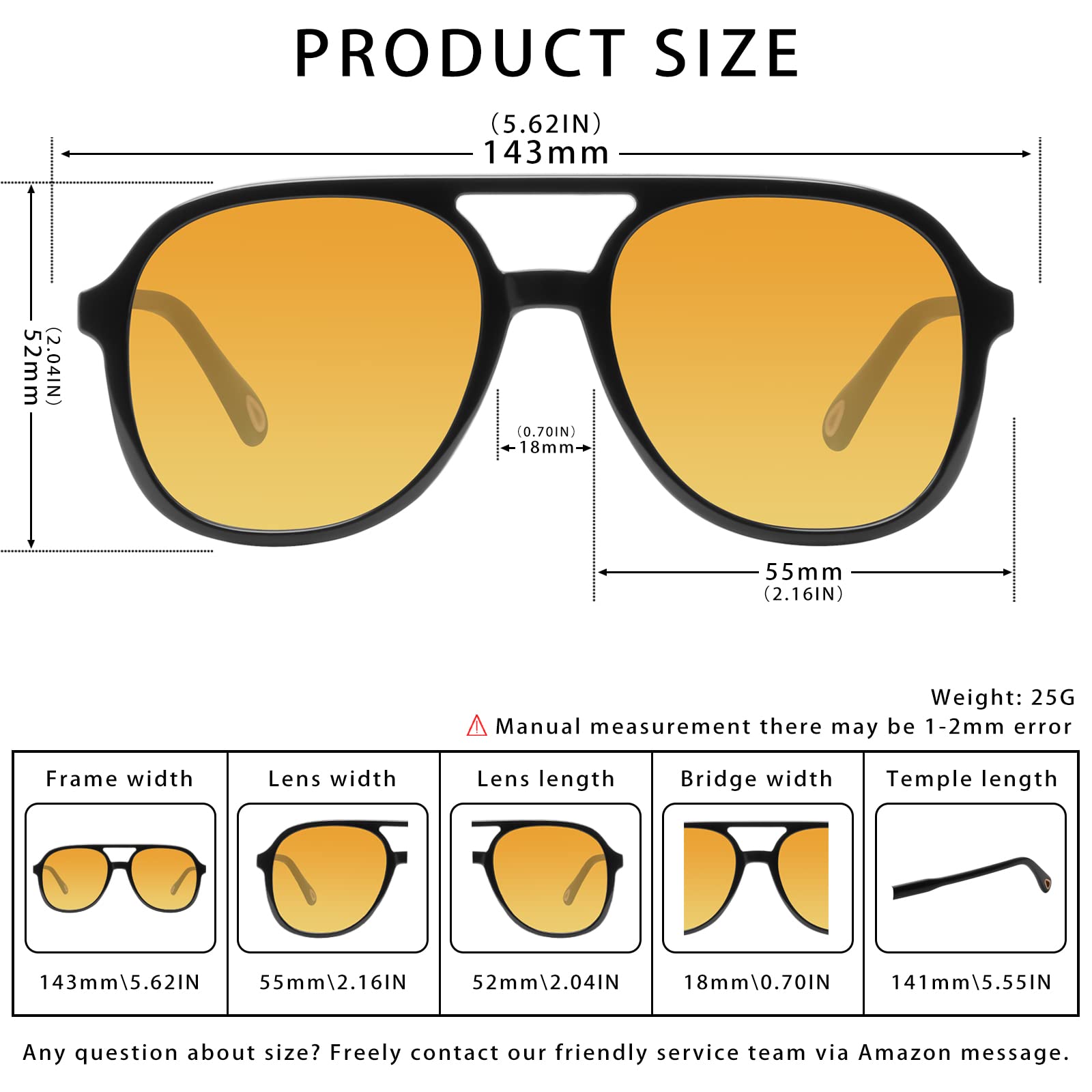 YDAOWKN Retro Square Aviator Sunglasses for Womens Mens Vintage 70s Double Bridge Sun Glasses