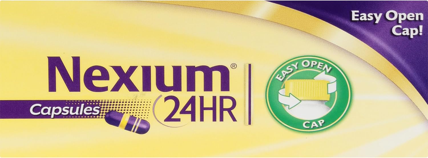 Nexium 24HR Acid Reducer Heartburn Relief Capsules for All-Day and All-Night Protection from Frequent Heartburn, Heartburn Medicine with Esomeprazole Magnesium - 28 Count