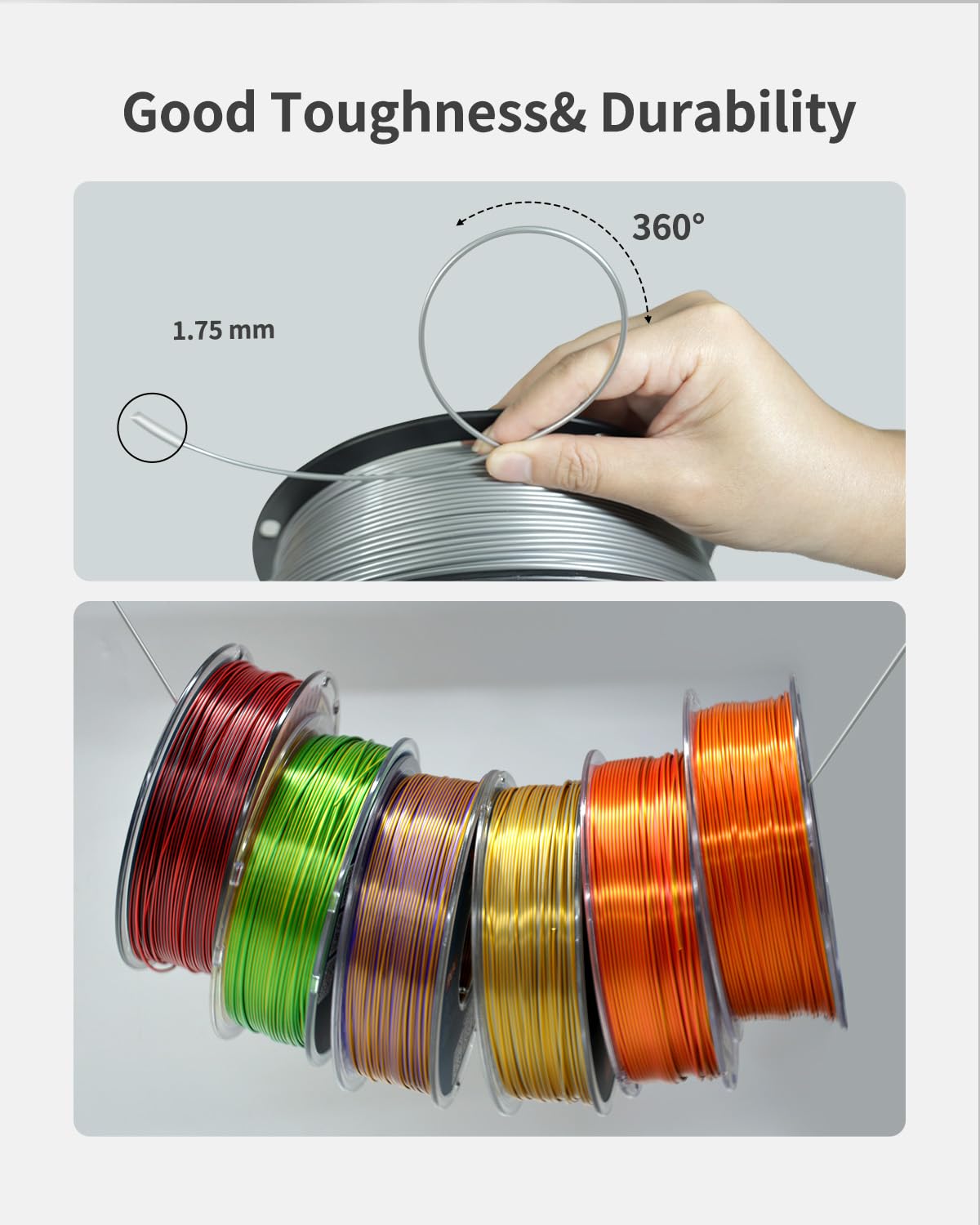 PLA Filament 1.75mm, 3D Printer Filament 1kg Spool (2.2lbs), Neatly Wound, +/- 0.02mm Precision, No Clog/Bubble, Excellent Layer Adhesion, Fits Most FDM Printers, Apple Green