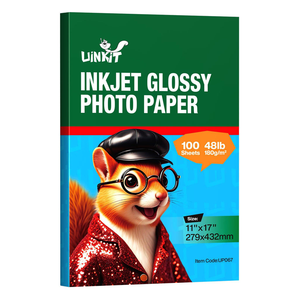 Uinkit Premium Glossy Inkjet Photo Paper - 4x6 Inch, 48lb 180gsm, 100 Sheets - Professional Photographic Quality, Dye Ink Compatible, High-Gloss Finish for Vivid Memories & Instant Prints