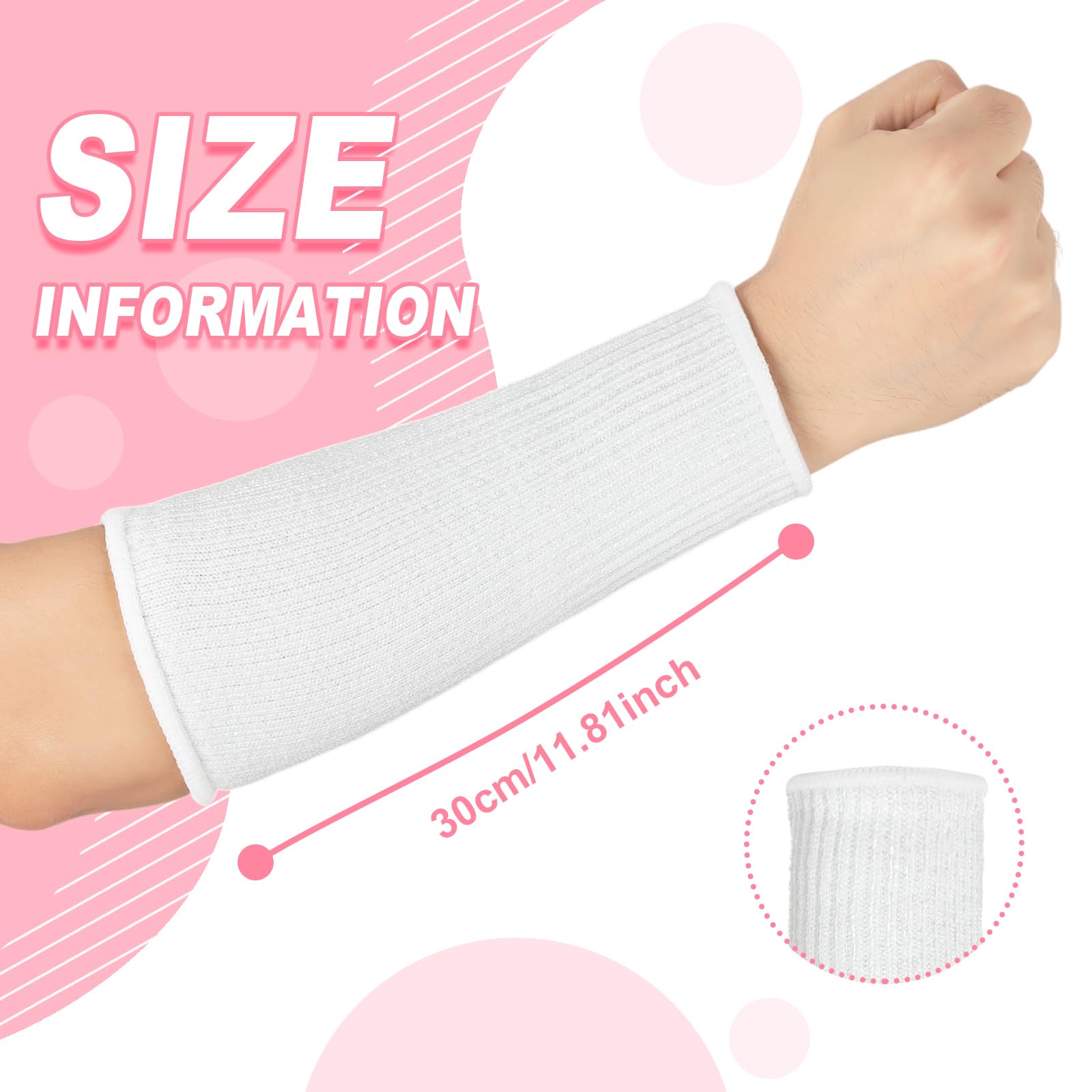 Sintege 3 Pairs Arm Protectors for Thin Skin and Bruising Cut Resistant Forearm Sleeve Level 5 Arm Burn Protection Sleeve (Black,7.9 Inch)