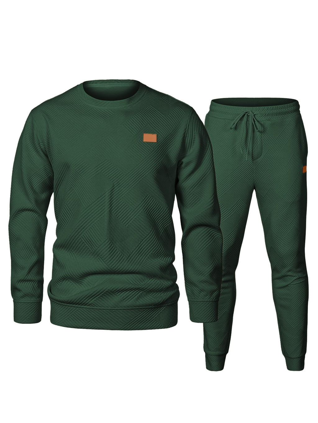 JMIERR Men's 2 Piece Outfits Knit Jacquard Pullover Sweatshirt Tracksuit & Joggers Sweatpants Sweatsuit Sets with Pockets