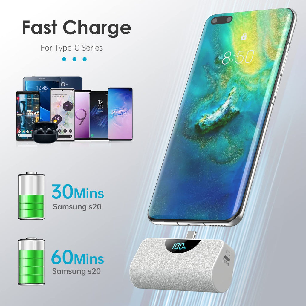 [2-Pack]Portable Charger for iPhone 17/16/15,Mini Power Bank 5000mAh PD USB C Portable Phone Charger,Travel Essential Battery Pack for iPhone 17/17 Air/16/16 pro/15/15 pro Max/Android/Samsung/Moto/LG