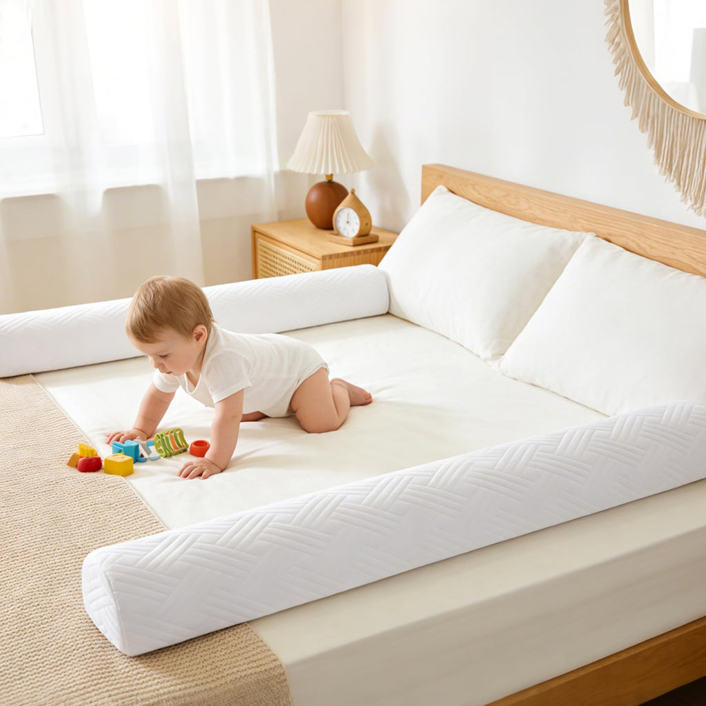 Ceekliybear 1-Pack Premium Foam Bed Bumpers for Toddler, Non-Slip Bed Rails for Toddlers for Twin, Queen, King Beds, Machine Washable Bumpers Cover for Easy Care（Size：52" x 7" x 5"）