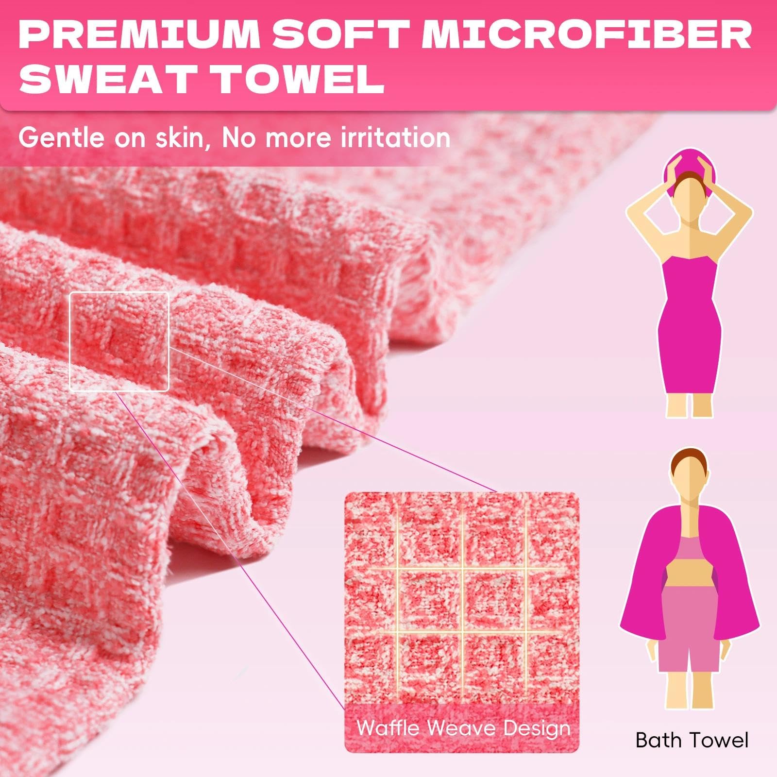 Microfiber Gym Towels for Showering Working Out Quick Dry Negative ions Large Middle Small Sizes Lightweight Gym Towel for Men Women Tennis Sports Towels for Body Hot Yoga Fitness Essentials
