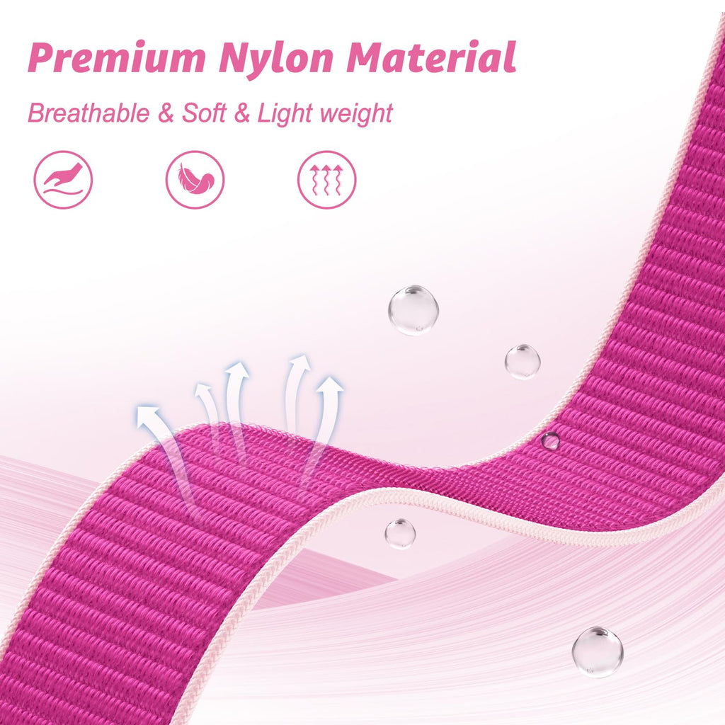 Nylon Sport Band Compatible with Apple Watch Band 38mm 40mm 41mm 42mm 44mm 45mm 46mm 49mm, Adjustable Breathable Women Men Braided Strap Loop for iWatch Series 11/10/9/8/7/6/5/SE Ultra 3/2/1
