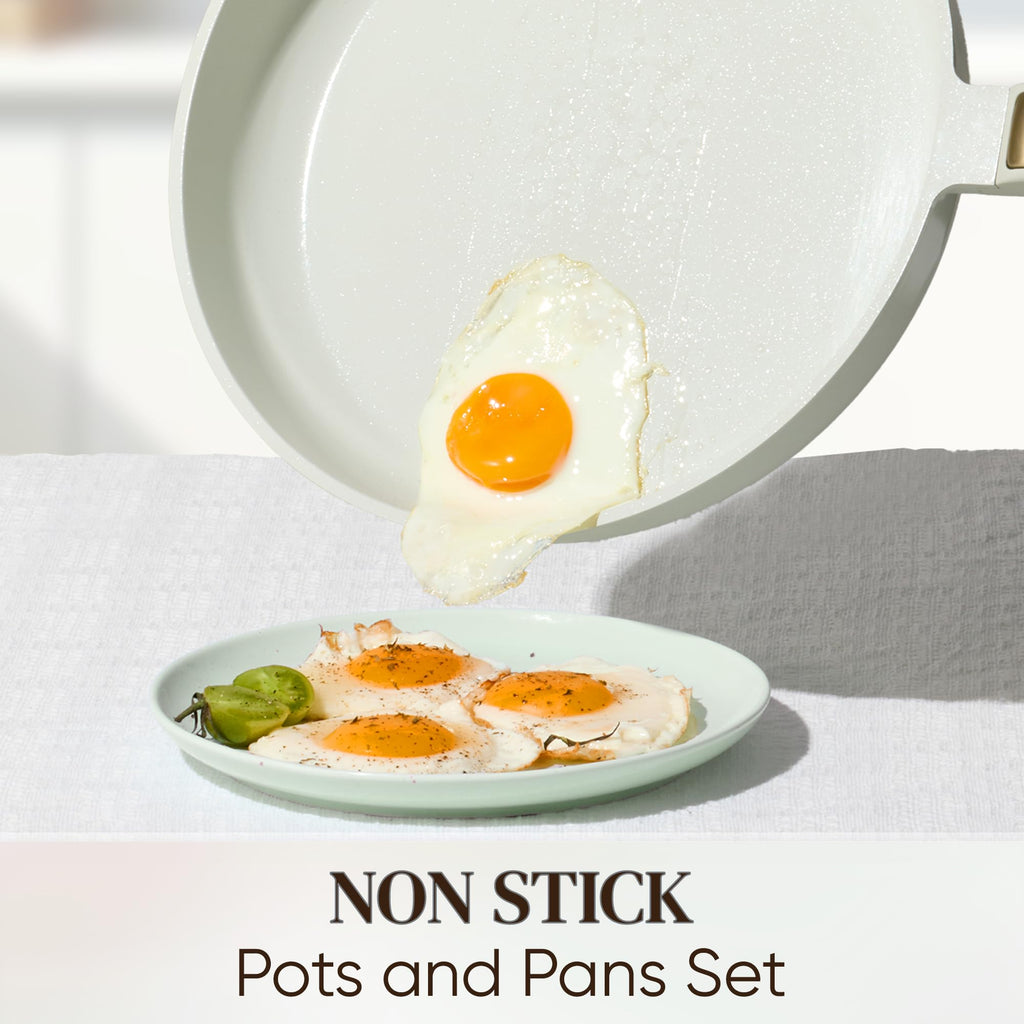 CAROTE 14Pcs Pots and Pans Set Non Stick, Cookware Sets Induction Cookware Granite Cooking Set with Frying Pans, Saucepans, Saute Pan, Extra Large Casserole