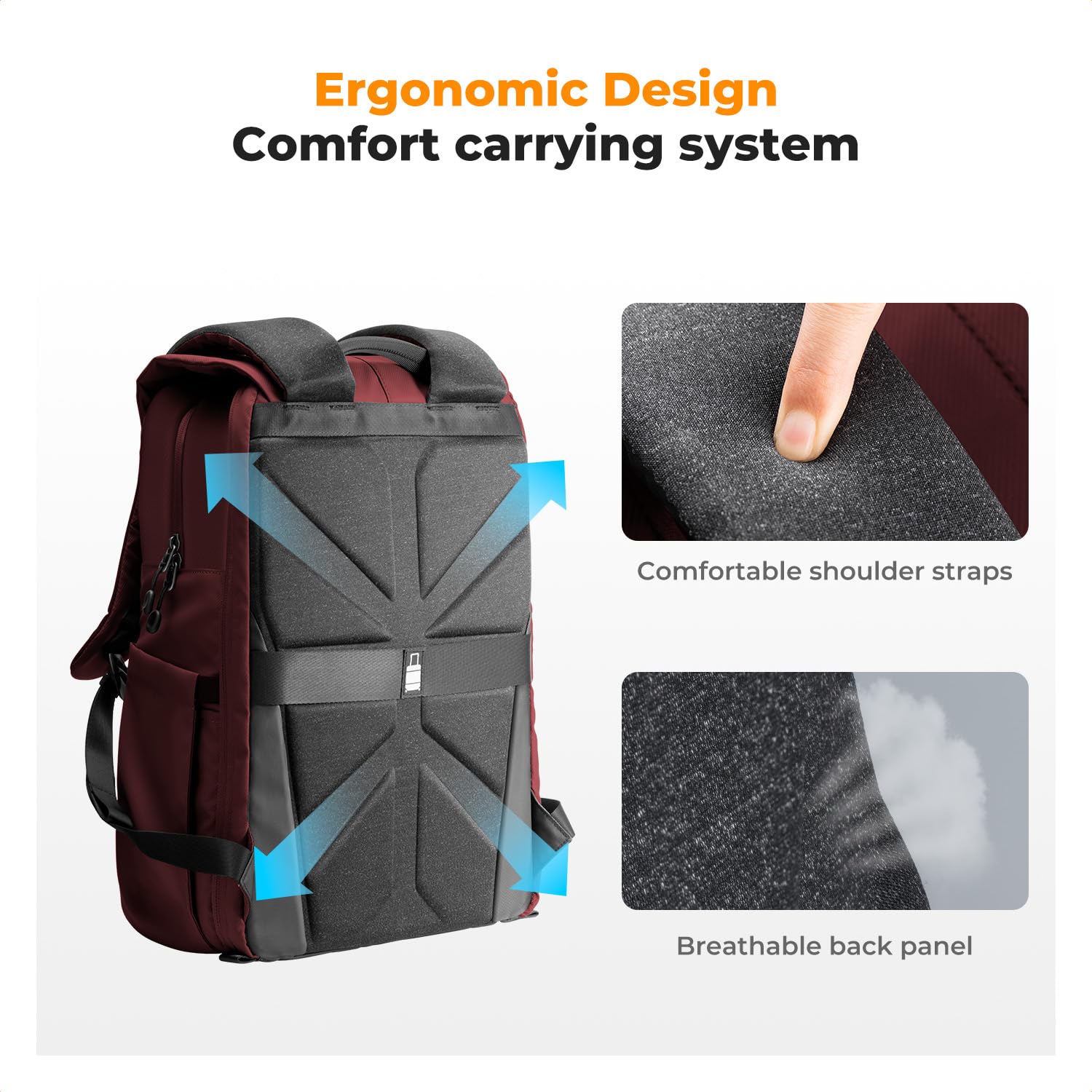 K&F CONCEPT Camera Backpack, Camera Bags for Photographers Dslr Cameras Compatible for Canon Nikon Sony DJI Mavic Drone, 20L Large Capacity Bag Cover 15.6 Inch Laptop Camera Cases with Raincover