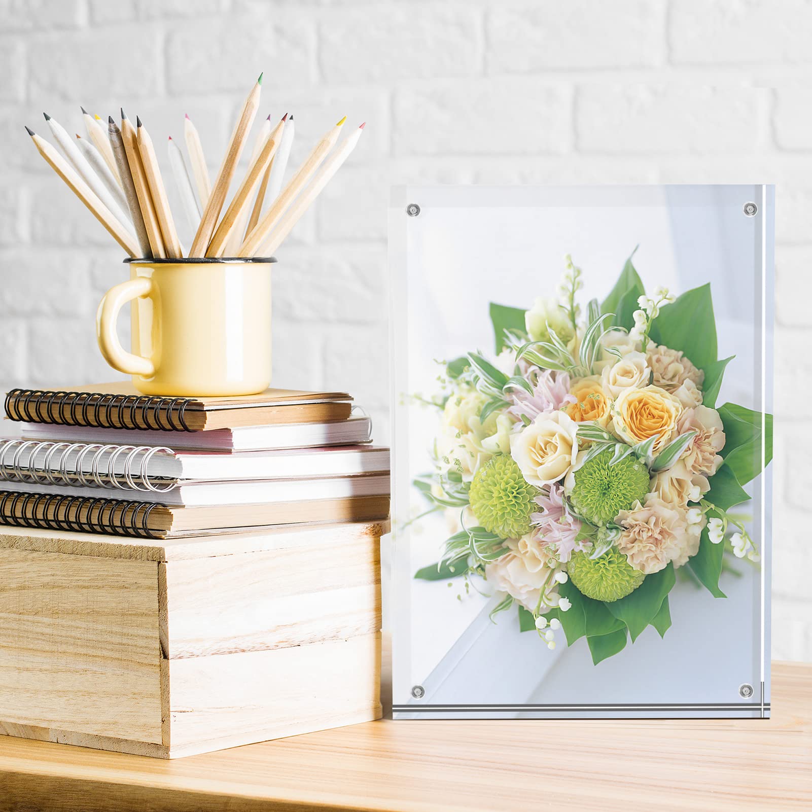 SYNTRIFIC 10 PACK Magnetic Picture Frame,8X10 Acrylic Frame Double Sided Picture Frame,20mm Thickness Magnetic Premium Acrylic Picture Frames Gifts Ideal