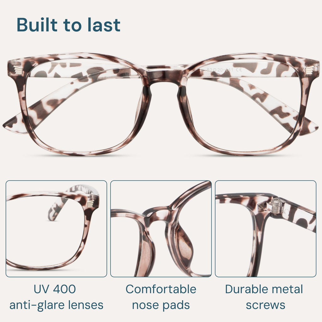 Gaoye Transparent, Clear Blue Light Glasses for Computer & Gaming - Anti UV Ray Lenses, Scratch-Resistant & Comfort Fit