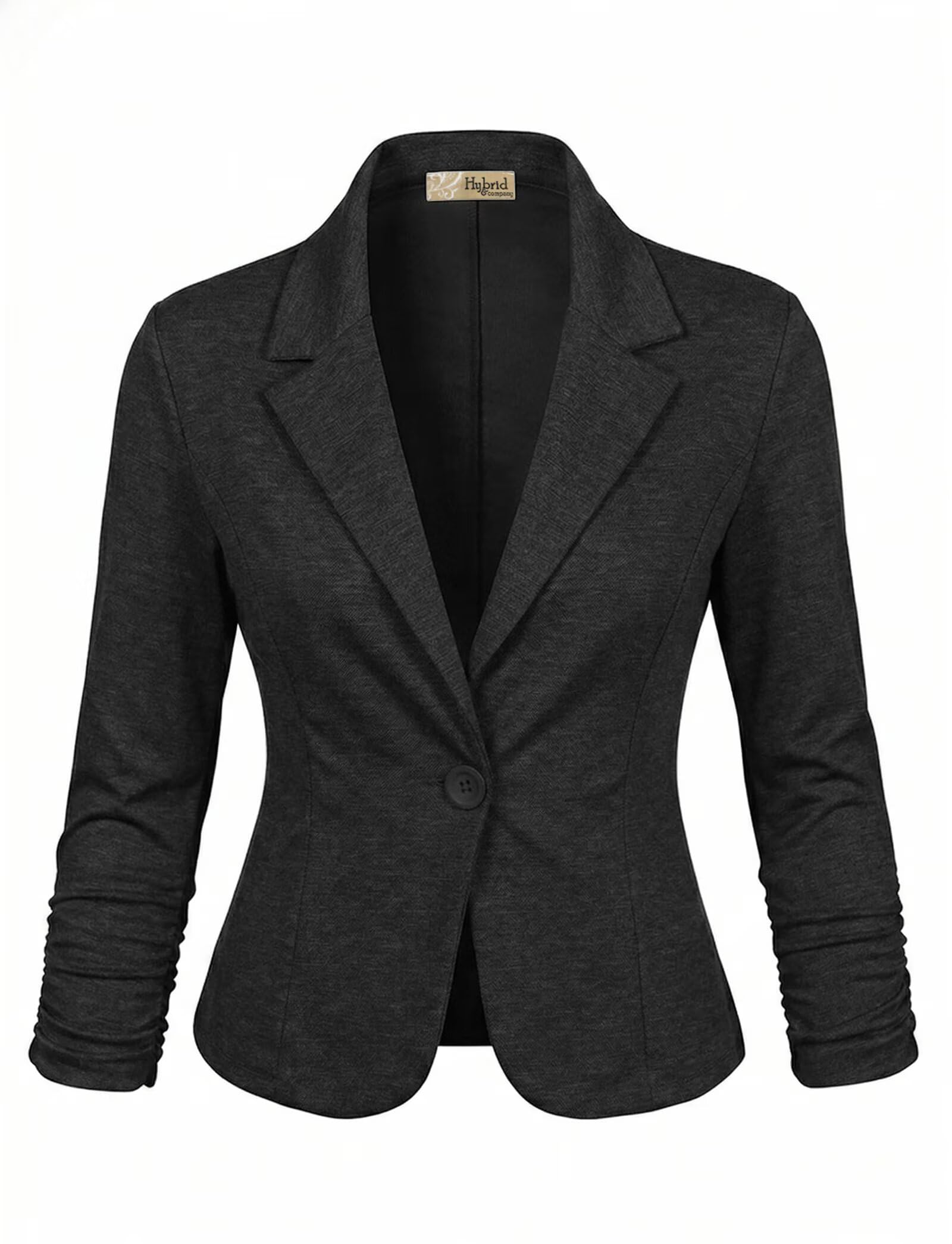 Hybrid & Company Women's Lightweight Casual Work Office Stretch Ponte Cardigan Blazer Jacket Made in USA