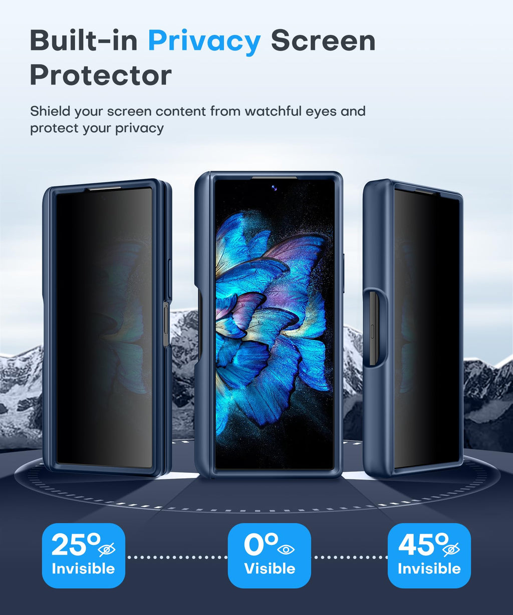 BERFY for Z Fold 6 Case with Screen Protector, [Compatible with MagSafe] Built-in Kickstand & S Pen Slot & Hinge Protection, Full Body Shockproof Phone Case for Samsung Galaxy Z Fold 6, Blue