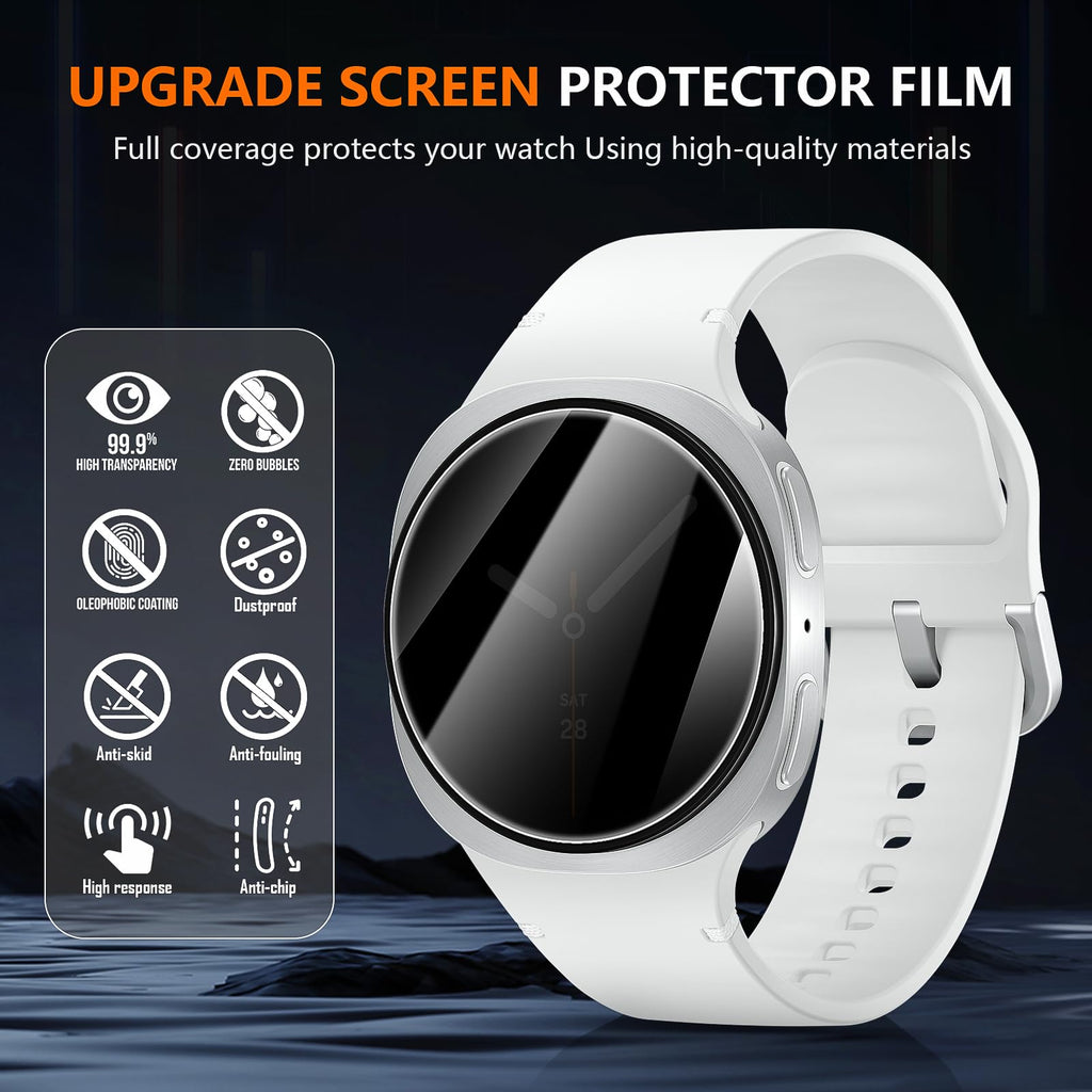 Suoman 4-Pack for Samsung Galaxy Watch 4 Classic 46mm Tempered Glass Screen Protector for Galaxy Watch 4 Classic 46mm Smartwatch [2.5D 9H Hardness] [Anti-Scratch]