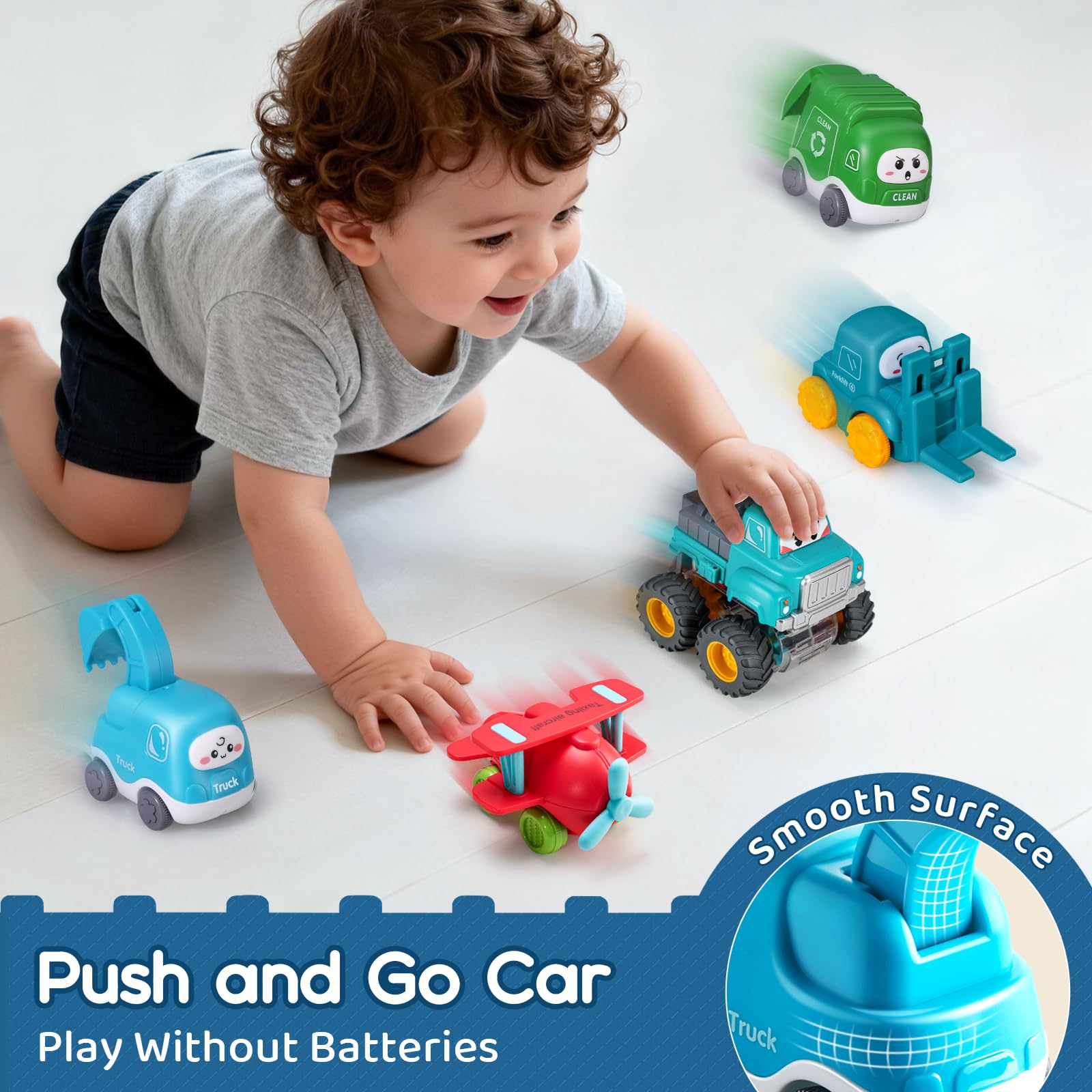 Big Cartoon Truck Car Toys for 1 Year Old Boy with Playmat/Storage Bag|Baby and Toddler Toys 12-18 Months & Age 1-2|1st Birthday Gift for Baby Toys 1 Year Old