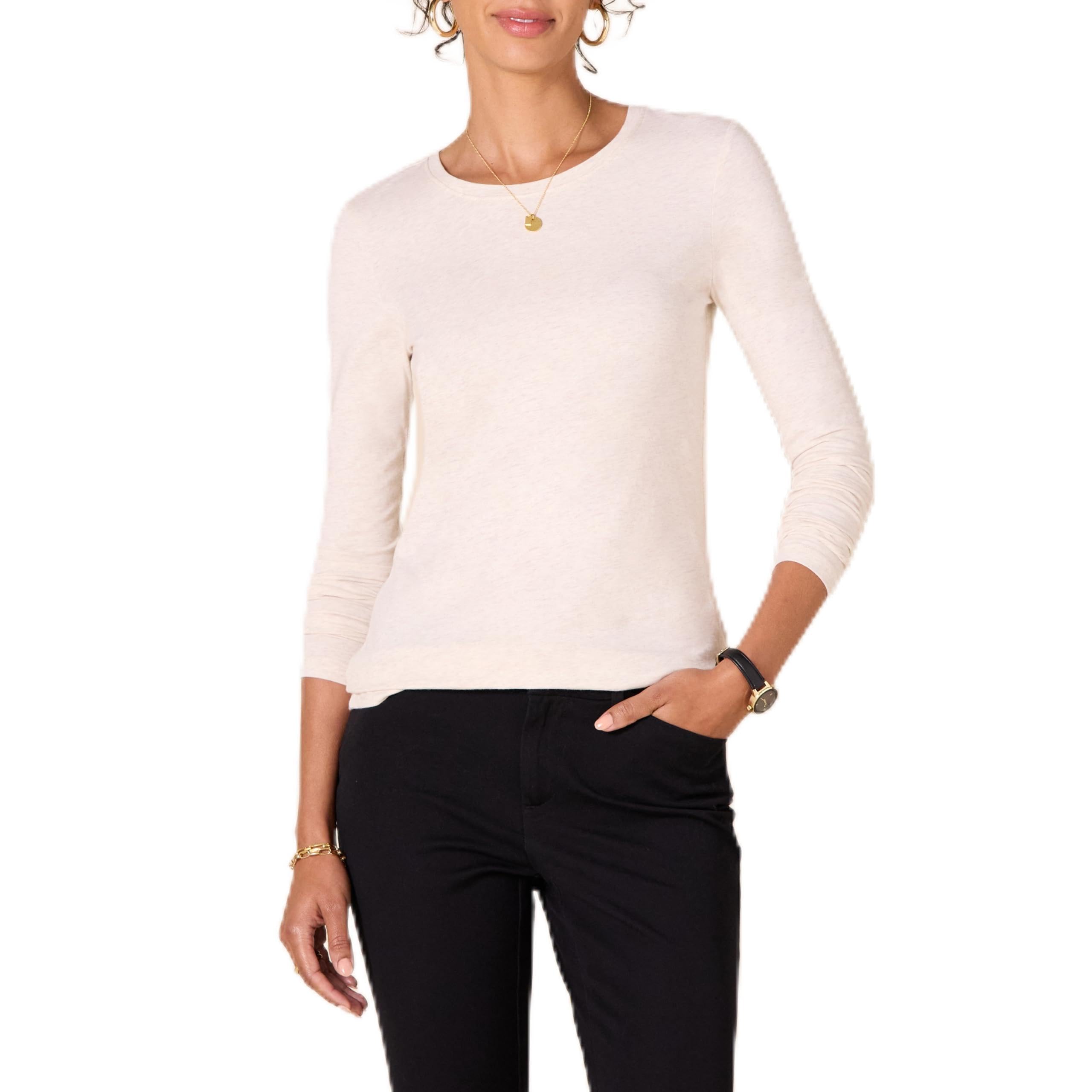 Amazon Essentials Women's Regular-Fit Long-Sleeve Crewneck T-Shirt (Available in Plus Size)