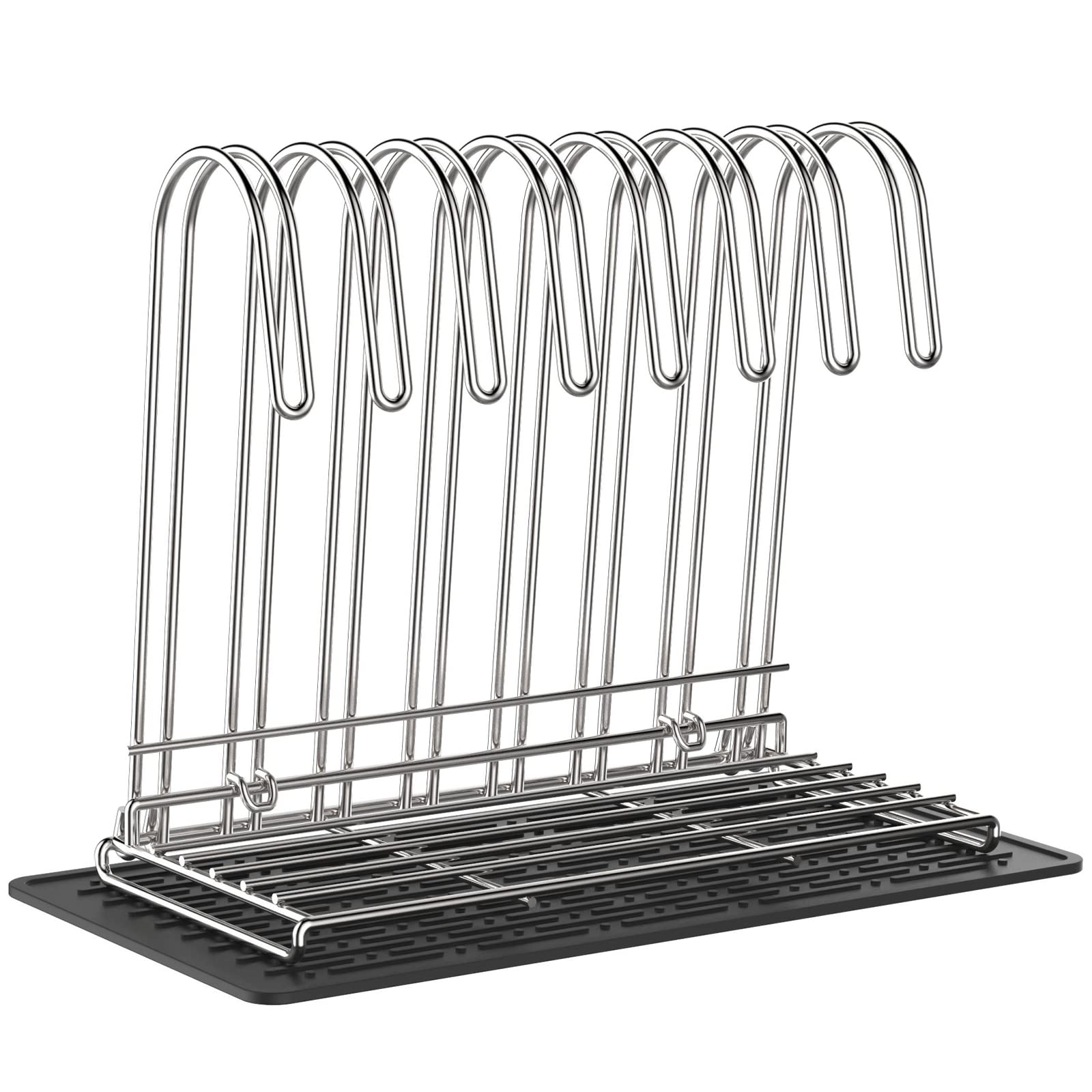 IDEATECH Reusable Bag Rack with Cup Drying Mat,Plastic Bag Dryer Rack Dish Drying,Collapsible Kitchen Counter Storage Organizer Sponge Holder,Dryer Rack for Silicone Storage Bag,Kitchen Must Have