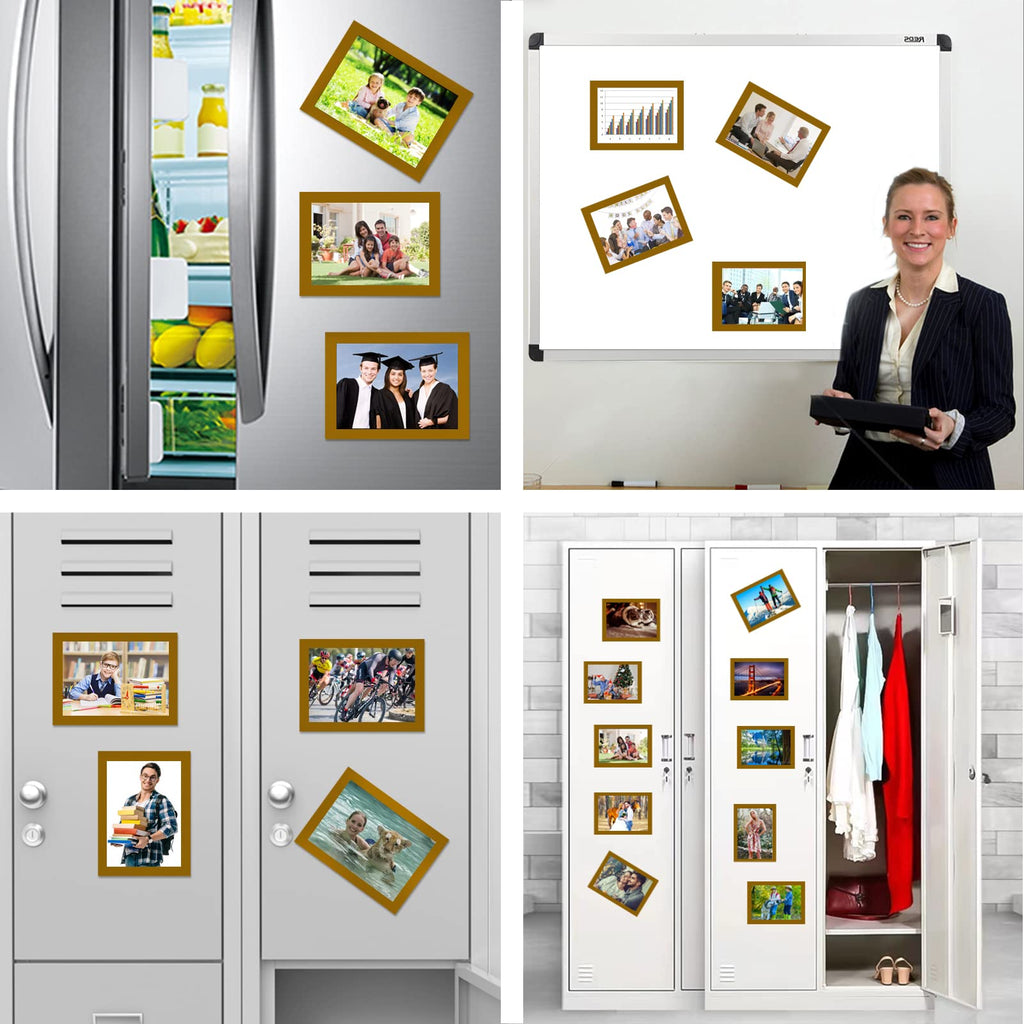 STTMGN Magnetic Picture Frames with Black Border(2.5"X3.5",12 Pack),Mini Wallet Size Magnet Photo Sleeves Pockets/Holder,Decorations for Home/Office/School/Classroom/Party