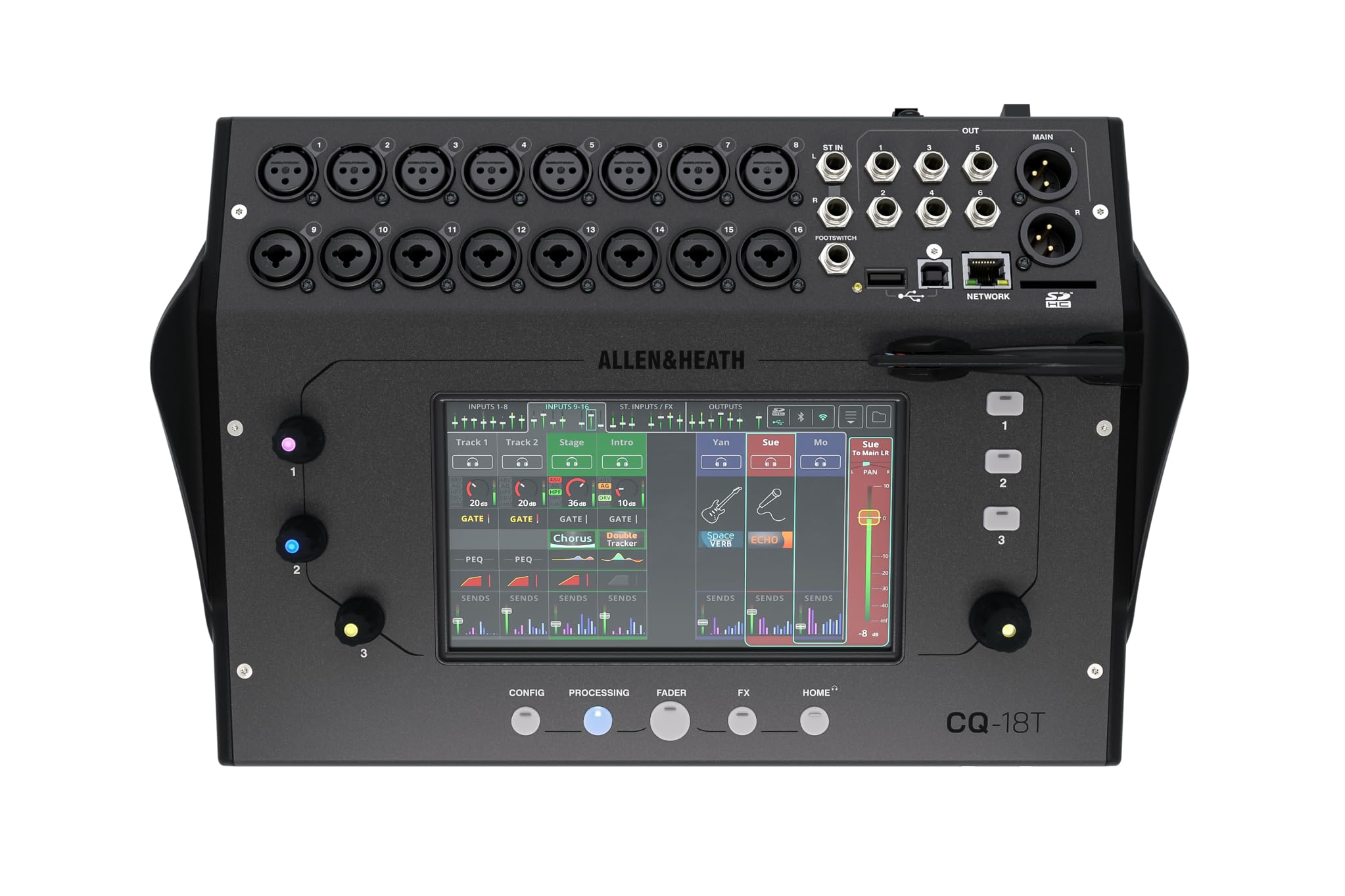 Allen & Heath CQ-12T Digital Mixer with 7" Touchscreen and Bluetooth Connectivity