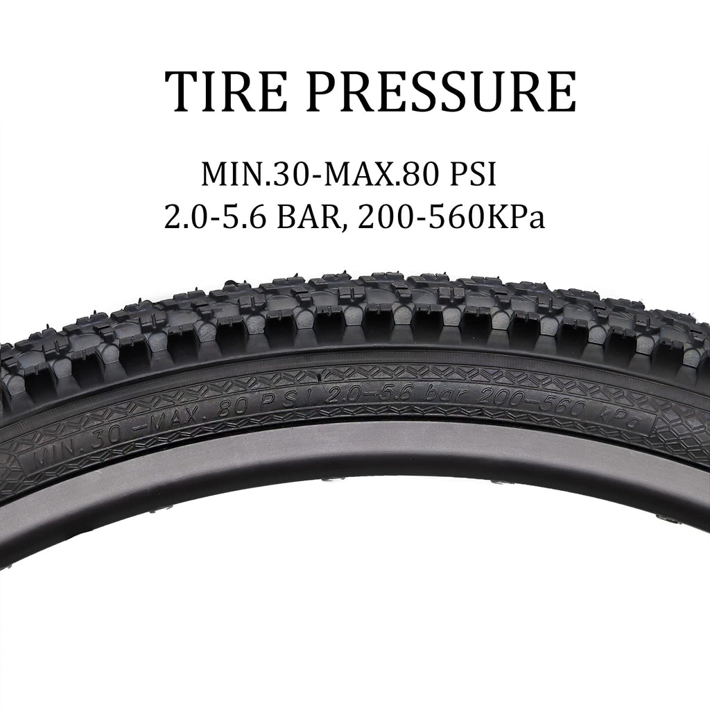 Hycline 2-Pack Mountain Bike Tires Set: 20/24/26/27.5-inch Folding Replacement High-Performance Wear-Resistant Bicycle Tires and Pair Inner Tubes with Tire Levers for MTB Off-Road Bike