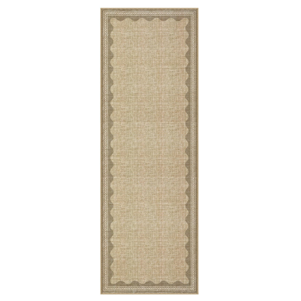 Scalloped Rug 2x3 Rugs for Entryway, Solid Blue Rugs Small Area Rug Non Slip Scalloped Bath Mat, Washable Front Door Mat Indoor Entrance,Soft Girls Nursery Dorm Carpet for Bedroom Kitchen