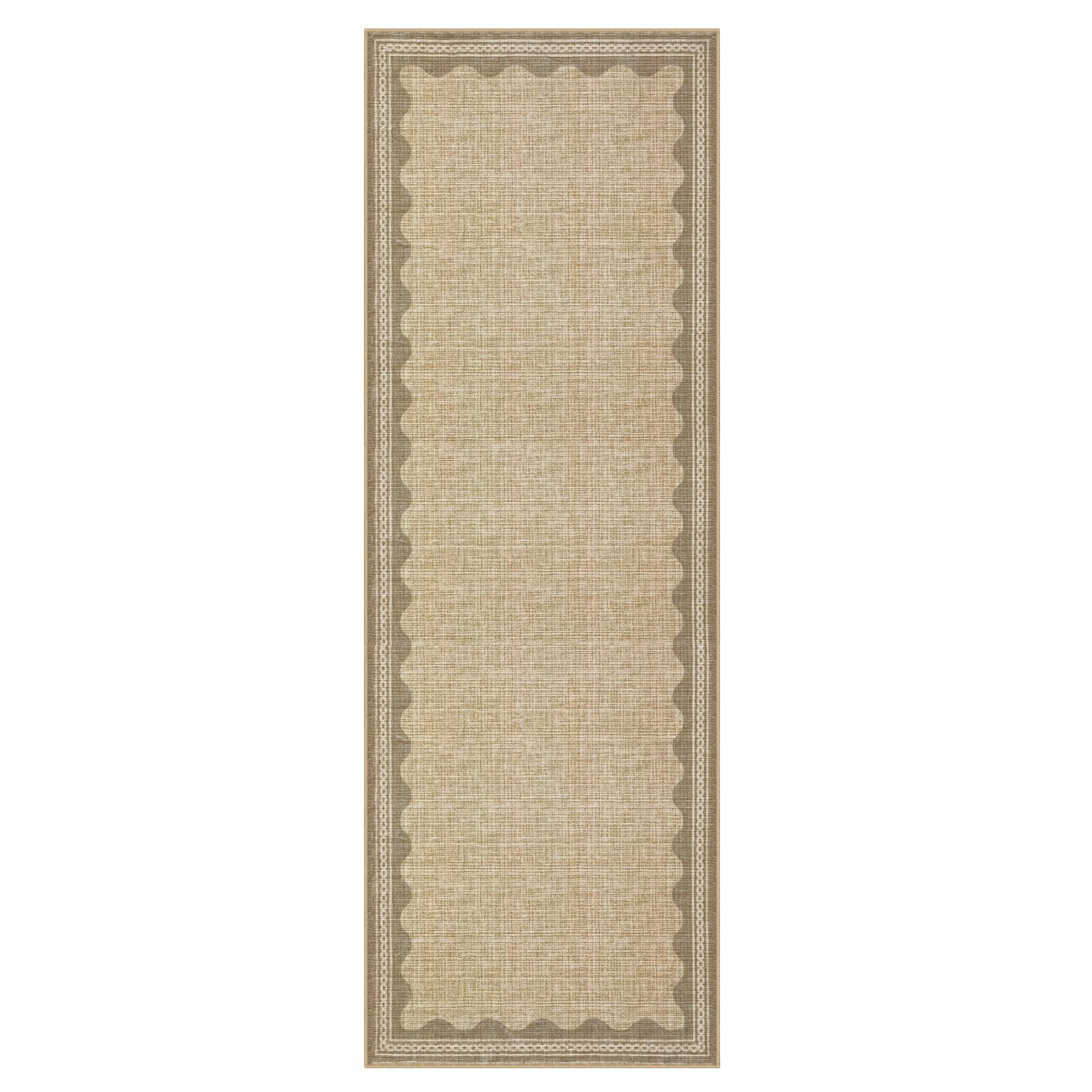 Scalloped Rug 2x3 Rugs for Entryway, Solid Blue Rugs Small Area Rug Non Slip Scalloped Bath Mat, Washable Front Door Mat Indoor Entrance,Soft Girls Nursery Dorm Carpet for Bedroom Kitchen