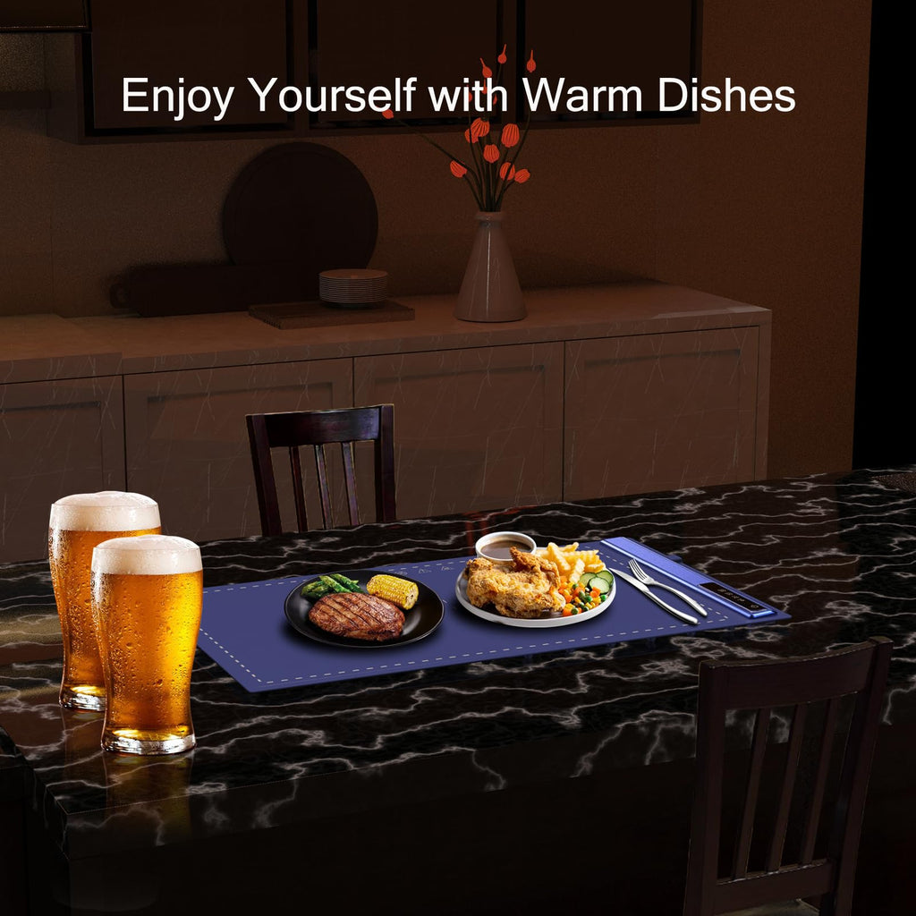 Upgrade Warming Mat for Food with Adjustable Temperature-Portable Electric Warming Tray,Roll Up Silicone Food Warmer for Parties with 3 Temperature Settings,Versatile Food Warmers for Parties Buffet