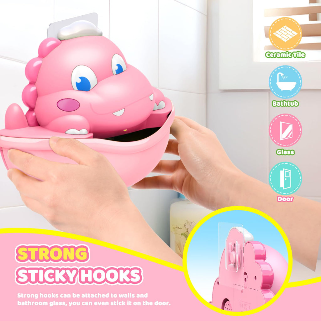 Bath Toys,Light-Up Bath Bubble Machine Automatic Bubble Maker Bathroom Toy for Kids Ages 1-3 4-8 Toddler Bathub Toy Easter Basket Stuffers Dinosaur Toys for Kids 3-5