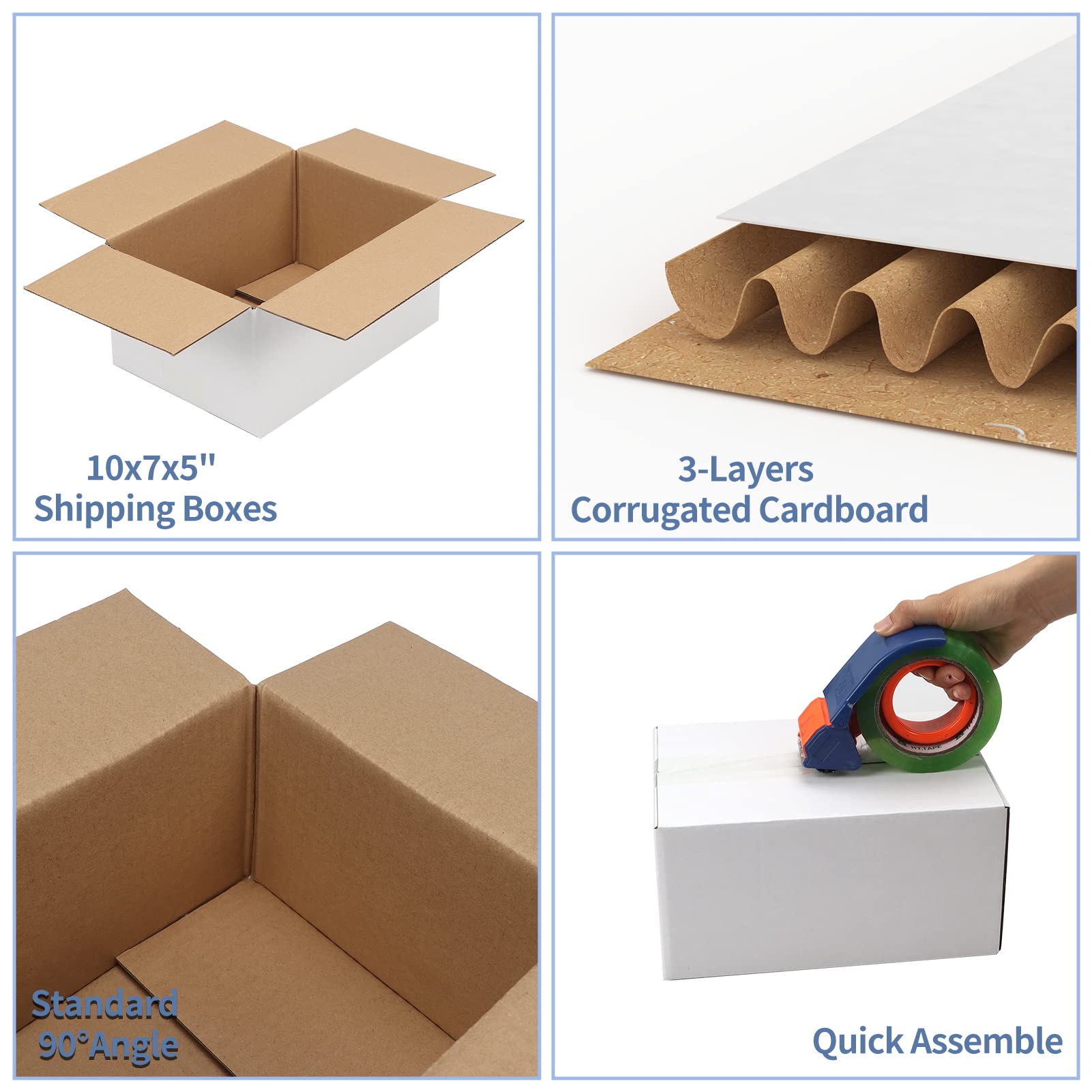 Hoikwo 40 Pack 4x4x2 Shipping Boxes for Small Business, Black Packaging Cardboard Boxes, Moving Mailing Packing Box