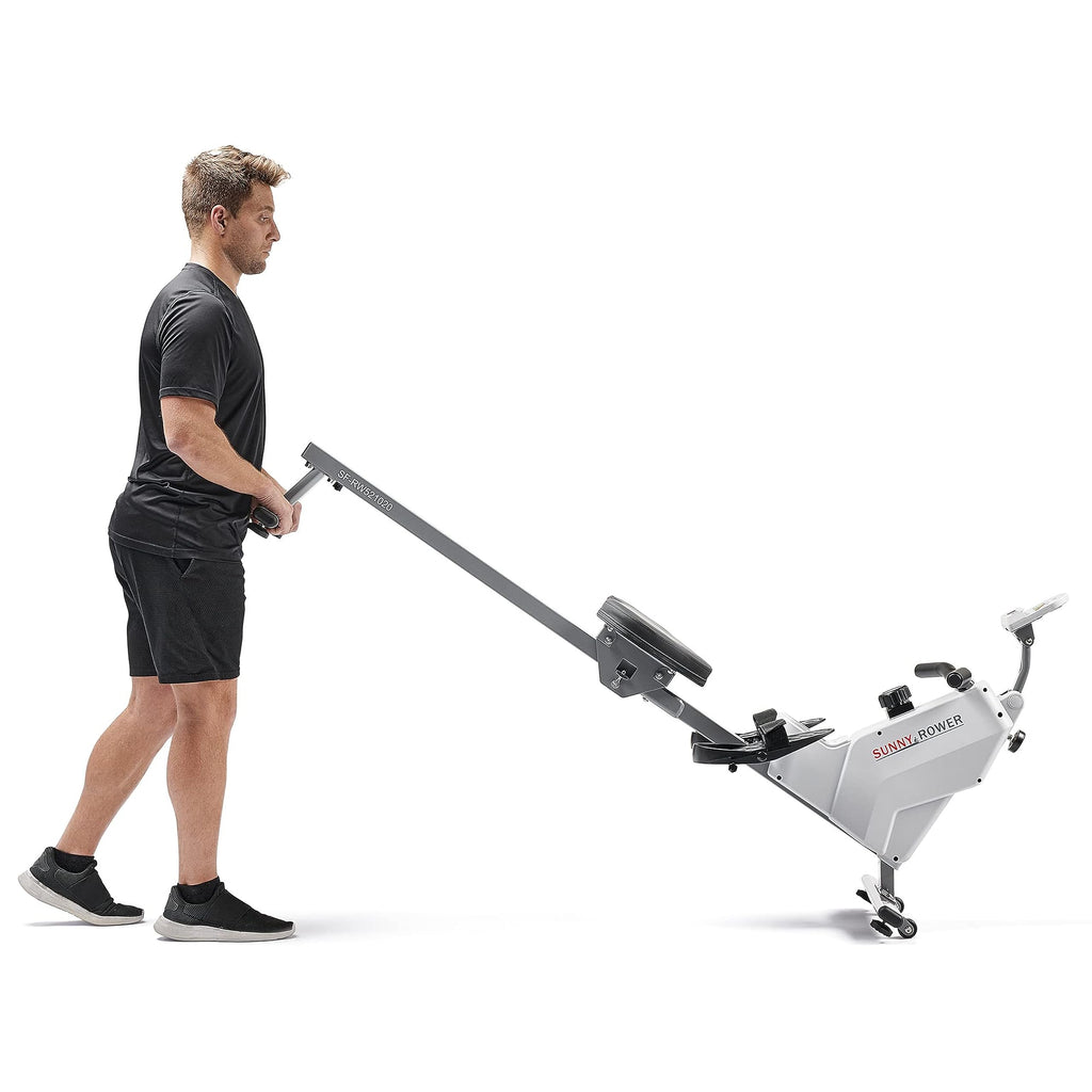 Sunny Health & Fitness Magnetic Rowing Machine for Home Exercise, Quiet & Smooth Rower with Compact Storage and Optional Free SunnyFit App Connectivity