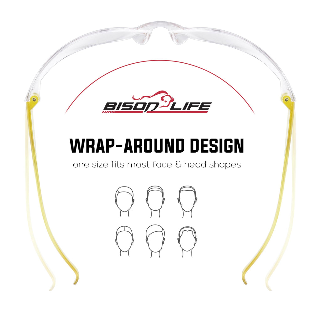 BISON LIFE Clear Safety Glasses – ANSI Z87.1 Certified Scratch & Impact Resistant Eye Protection Goggles for Men & Women