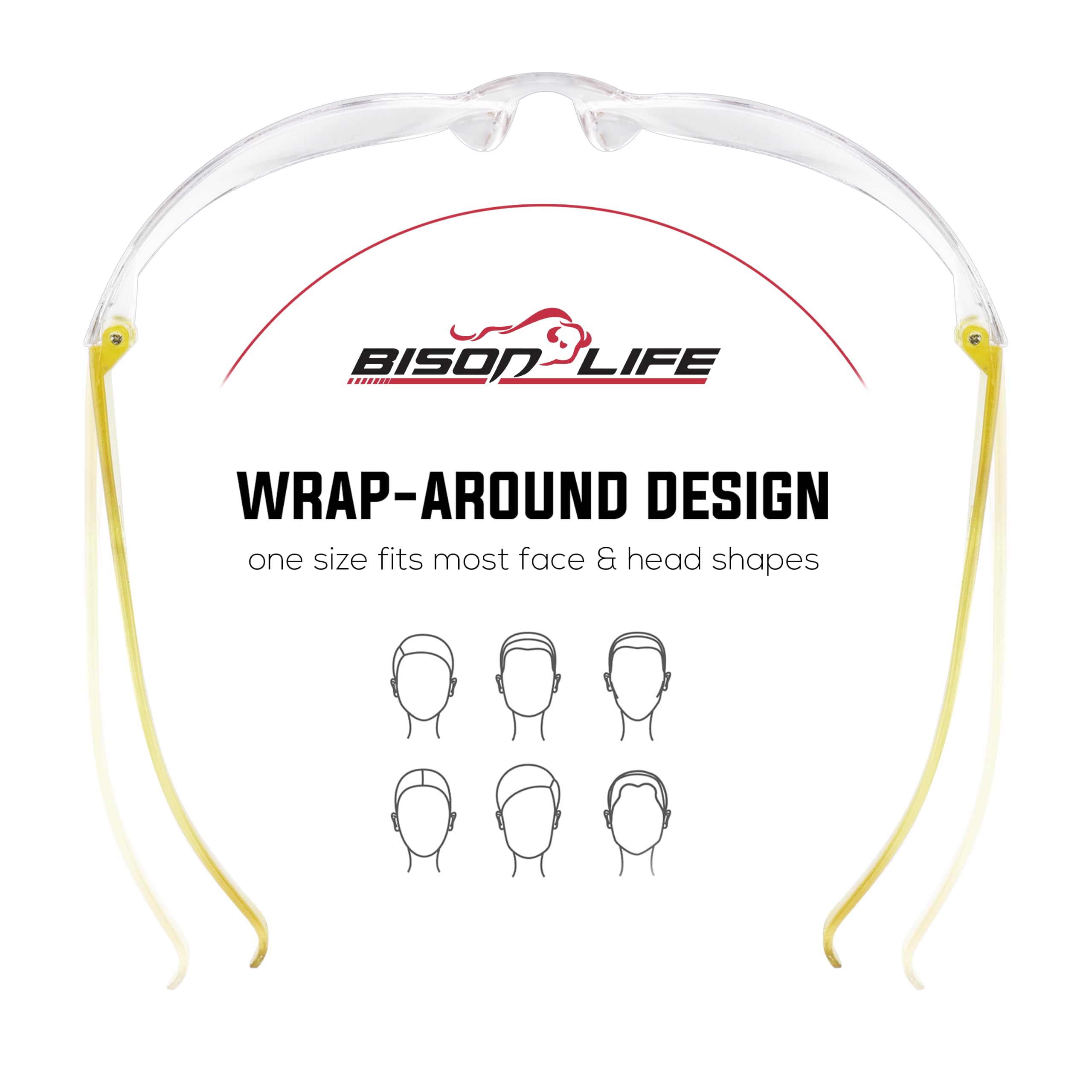 BISON LIFE Clear Safety Glasses – ANSI Z87.1 Certified Scratch & Impact Resistant Eye Protection Goggles for Men & Women
