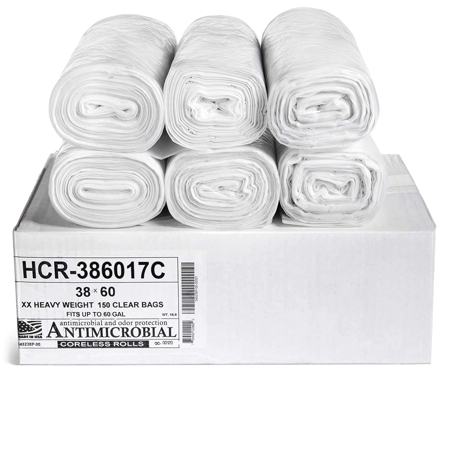 Aluf Plastics High Density Trash Bags, 10 Gallon, 4000 Count, 6 Micron (eq), 24" x 24", Black, for Bathroom, Office, Industrial, Commercial, Janitorial, Municipal, Recycling
