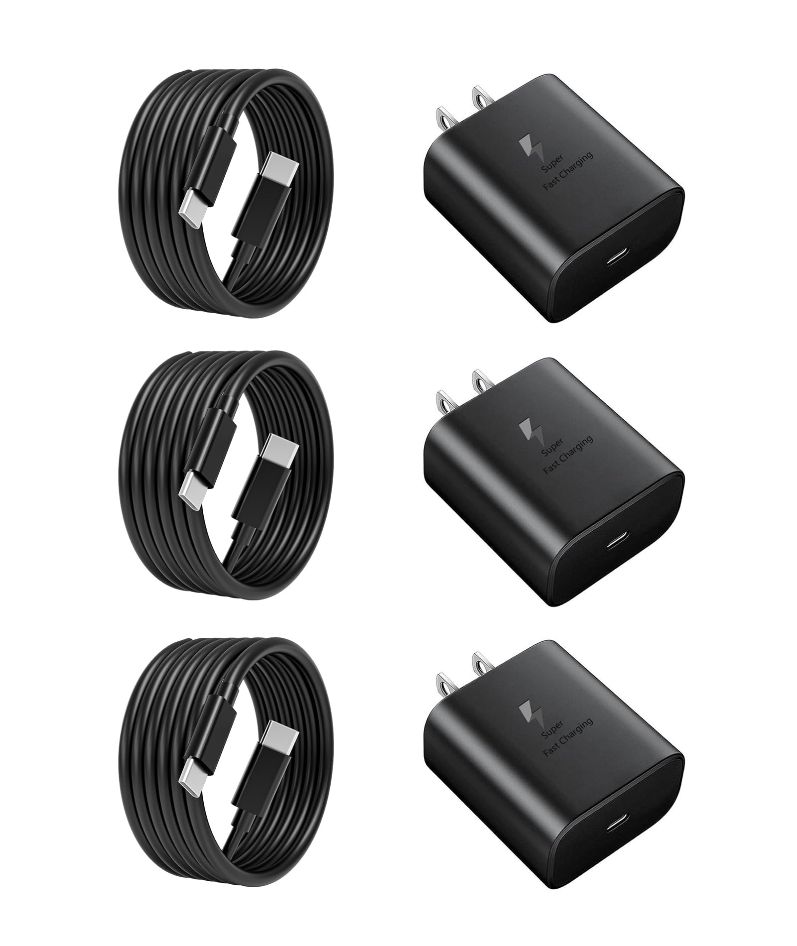 45W Super Fast Charger USB C 3.0 with Type C Charging Nylon Braided Cable Compatible with Samsung Charger Fast Charging Cord for Galaxy S25 Ultra/S24/S23/S22