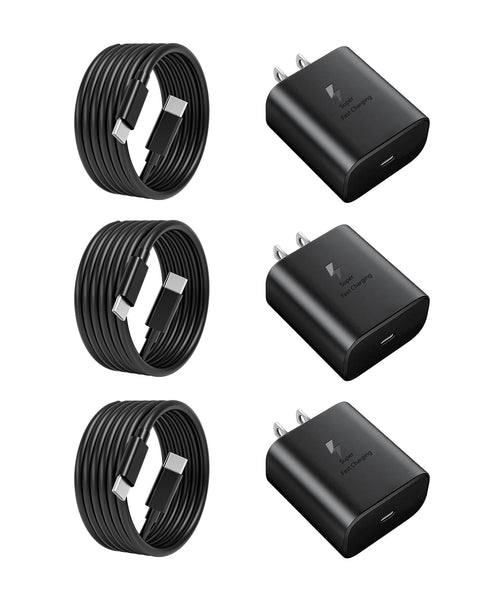 45W Super Fast Charger USB C 3.0 with Type C Charging Nylon Braided Cable Compatible with Samsung Charger Fast Charging Cord for Galaxy S25 Ultra/S24/S23/S22