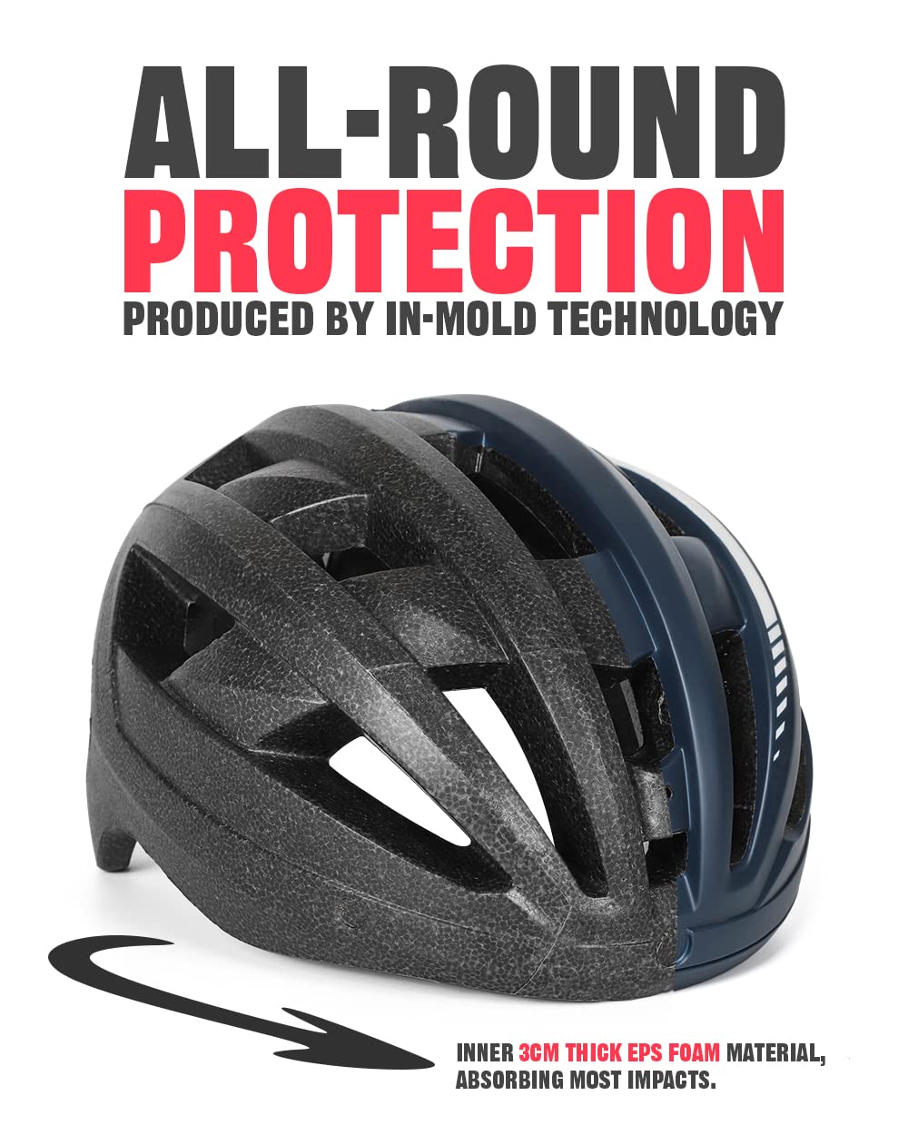 VICTGOAL Bike Helmet with USB Rechargeable Rear Light Detachable Magnetic Goggles Removable Sun Visor Mountain & Road Bicycle Helmets for Men Women Adult Cycling Helmets