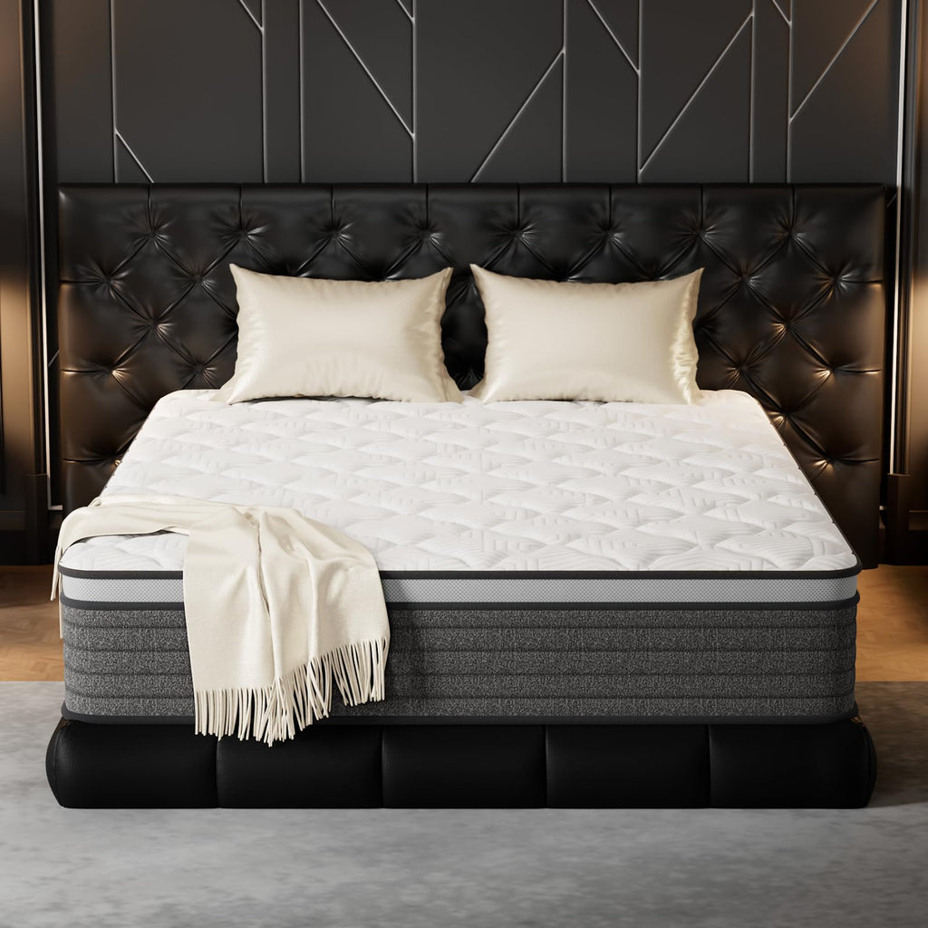 PUBPLON Twin Mattress, Hotel Luxury Hybrid 12 Inch Twin Size-Gel Memory Foam Mattress in a Box (New Version), Individually Wrapped Pocket Spring, Pressure Relief, Medium Firm