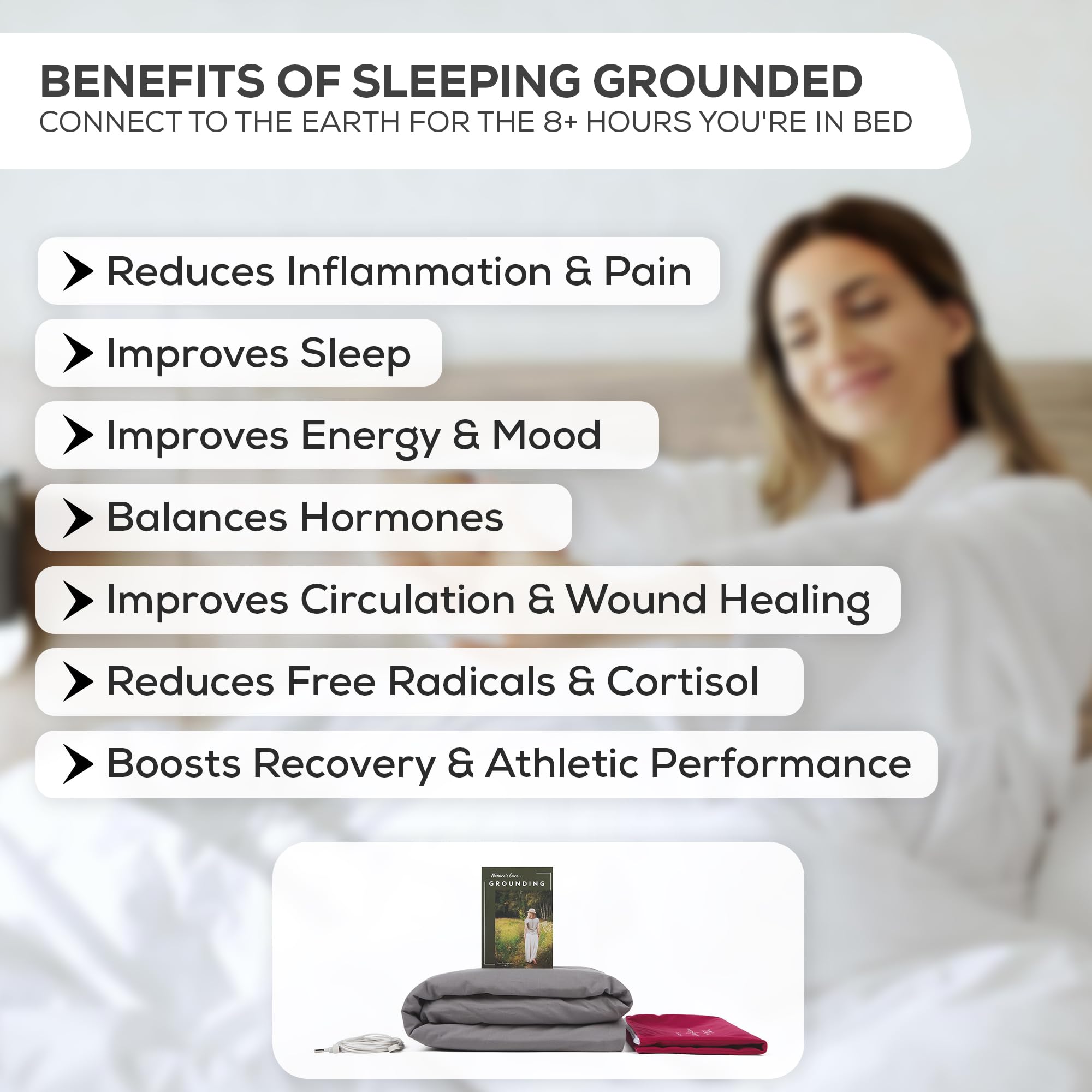 Earthing Grounding Sheets Twin Size(Grey) - 400 Thread Count Soft Earthing Sheets w/Cotton, Silver Fiber - Reinforced Grounding Cord for Conductivity – Ideal Grounding Bed Sheets for Better Sleep