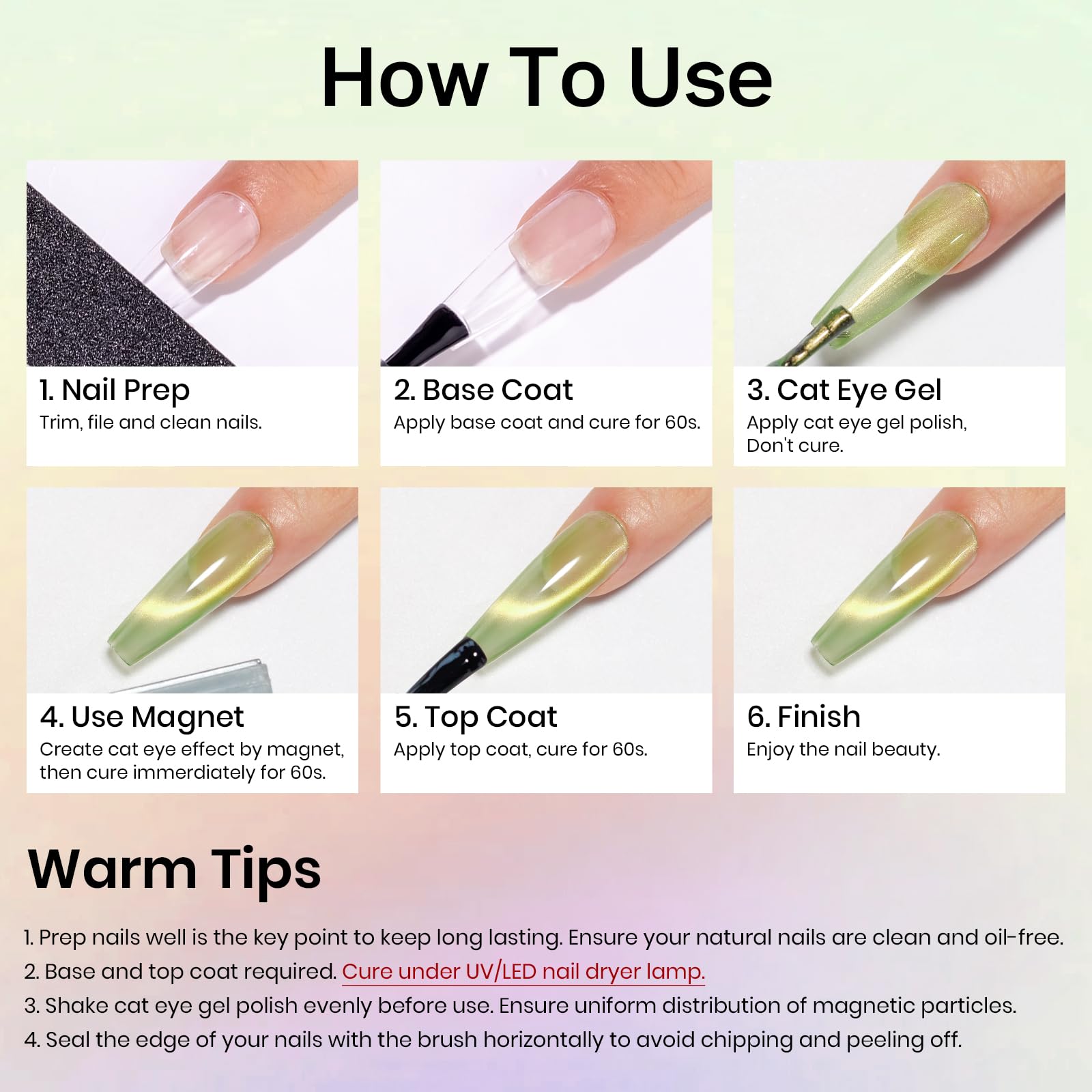 MIZHSE Cat Eye Gel Nail Polish, Moonlight Magnetic Gel Polish and Sheer Nude Nail Kit with 1 Magnet Stick, Glass Shiny Effect Silver Pink Purple Soak Off Manicure Home DIY
