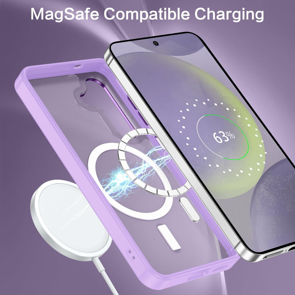 BENTOBEN Magnetic for Samsung Galaxy S24 Plus Case [Compatible with Magsafe] Translucent Matte Slim Thin Shockproof Anti-Yellow Women Men Protective Phone Cases Cover for Samsung S24 Plus 6.7", Black