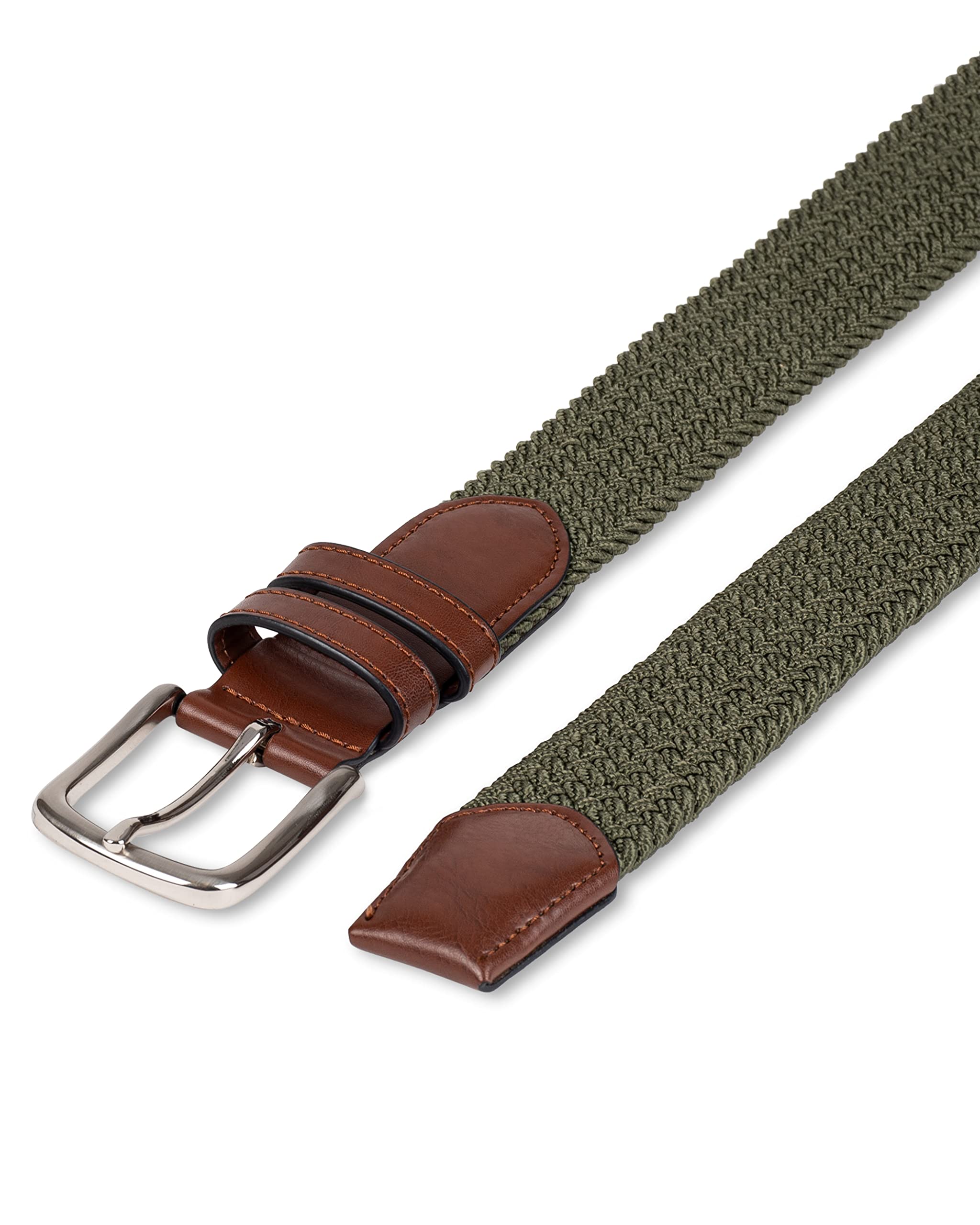 Amazon Essentials Men's Stretch Woven Braid Belt for Jeans