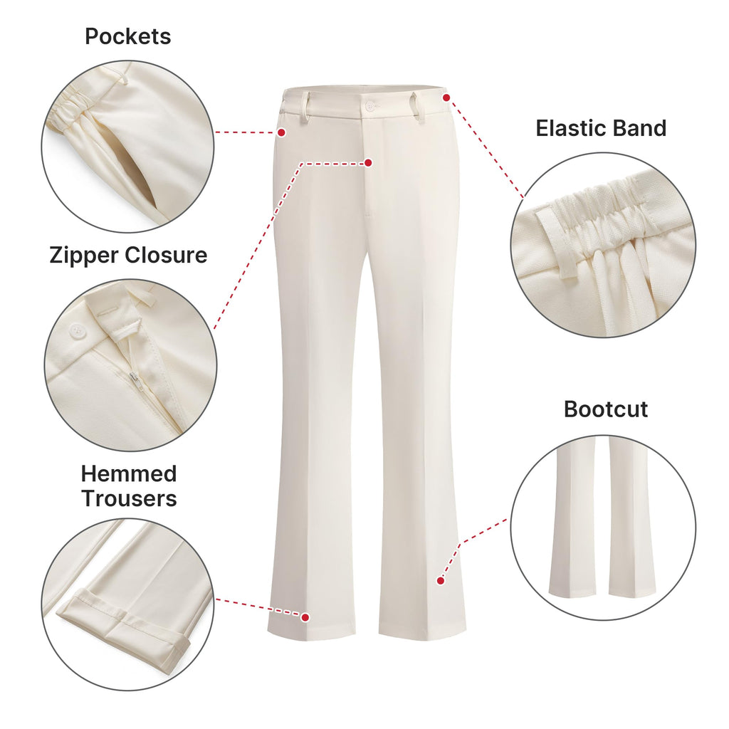 Women's Suit 2 Piece Set Pinstripe Blazer and Bootcut Dressy Pants Set for Work Office Business Outfits