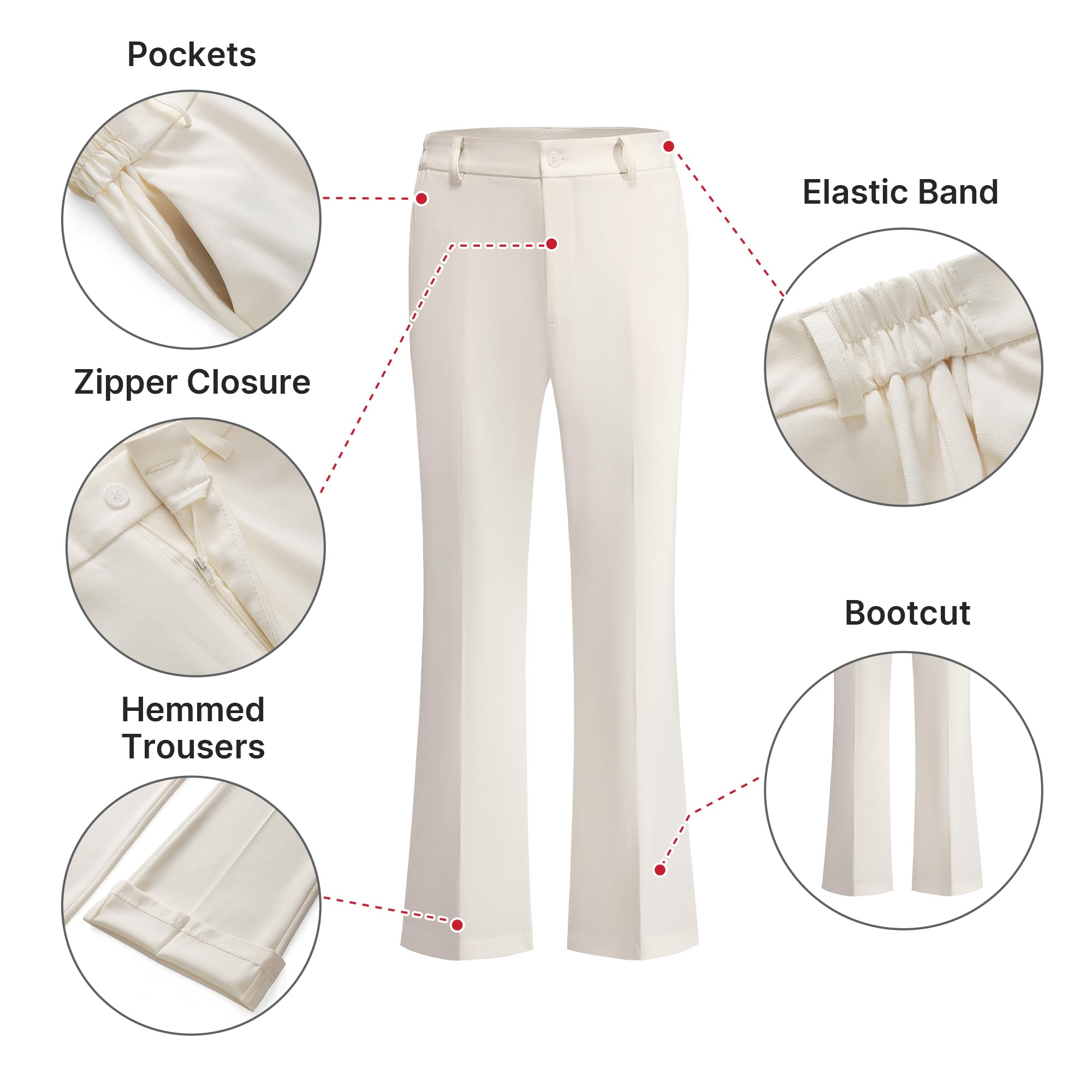 Women's Suit 2 Piece Set Pinstripe Blazer and Bootcut Dressy Pants Set for Work Office Business Outfits