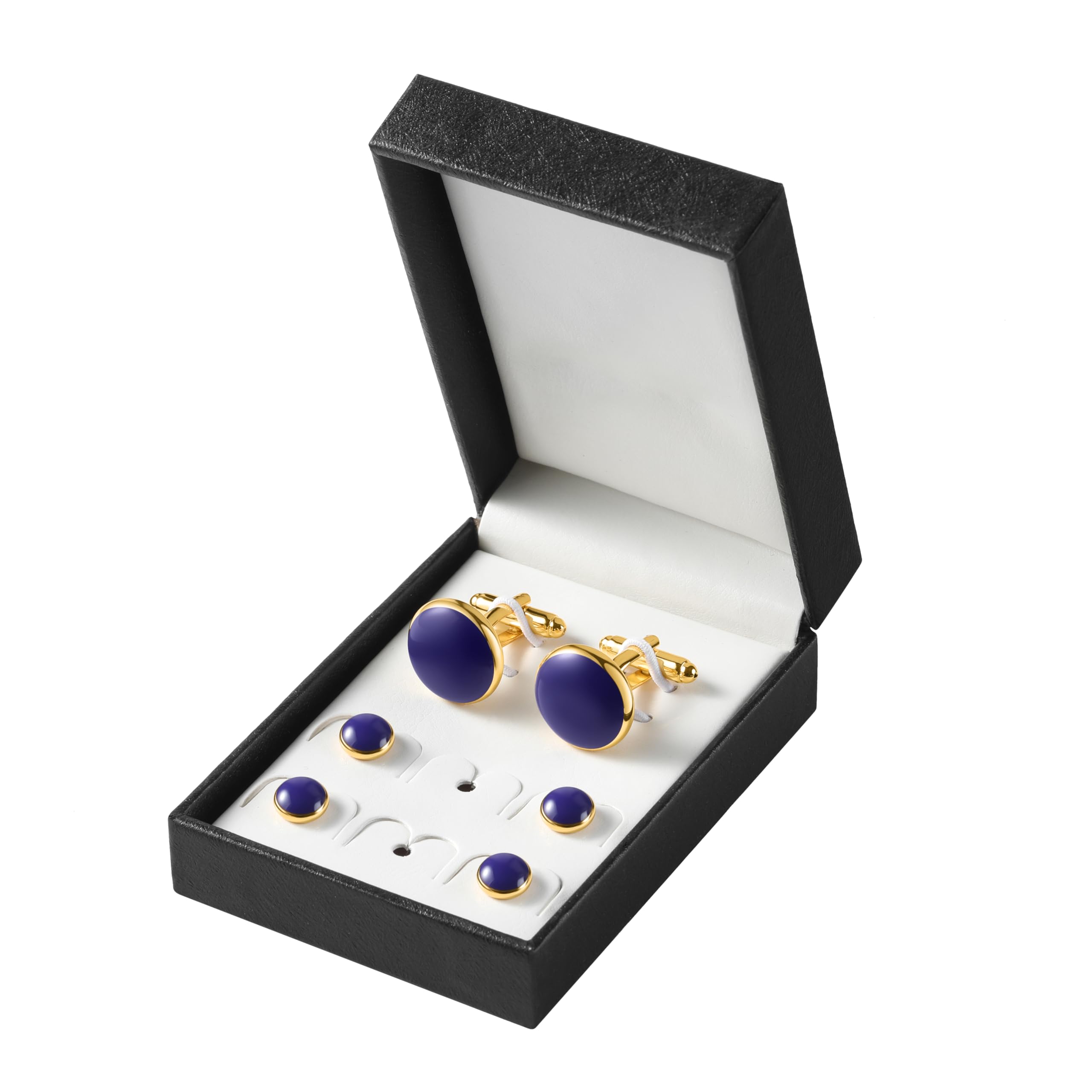 Men's Cufflinks & Tuxedo Studs Set - 316L Stainless Steel Formal Wedding Jewelry, Groomsmen Gift Set with Gift Box