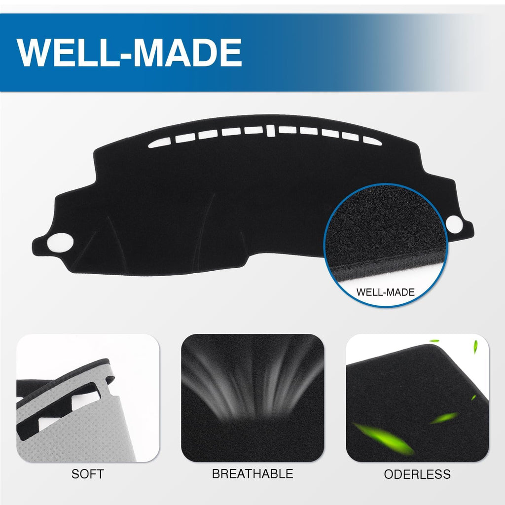 KUST Black Dash Cover for Ford Ranger 1995-2011/Ford Explorer 1995-2001/Mazda B2300 B2500 B3000 B4000 1995-2008/Mercury Mountaineer 1997-2001 Polyester Dashboard Cover Accessories for Ranger