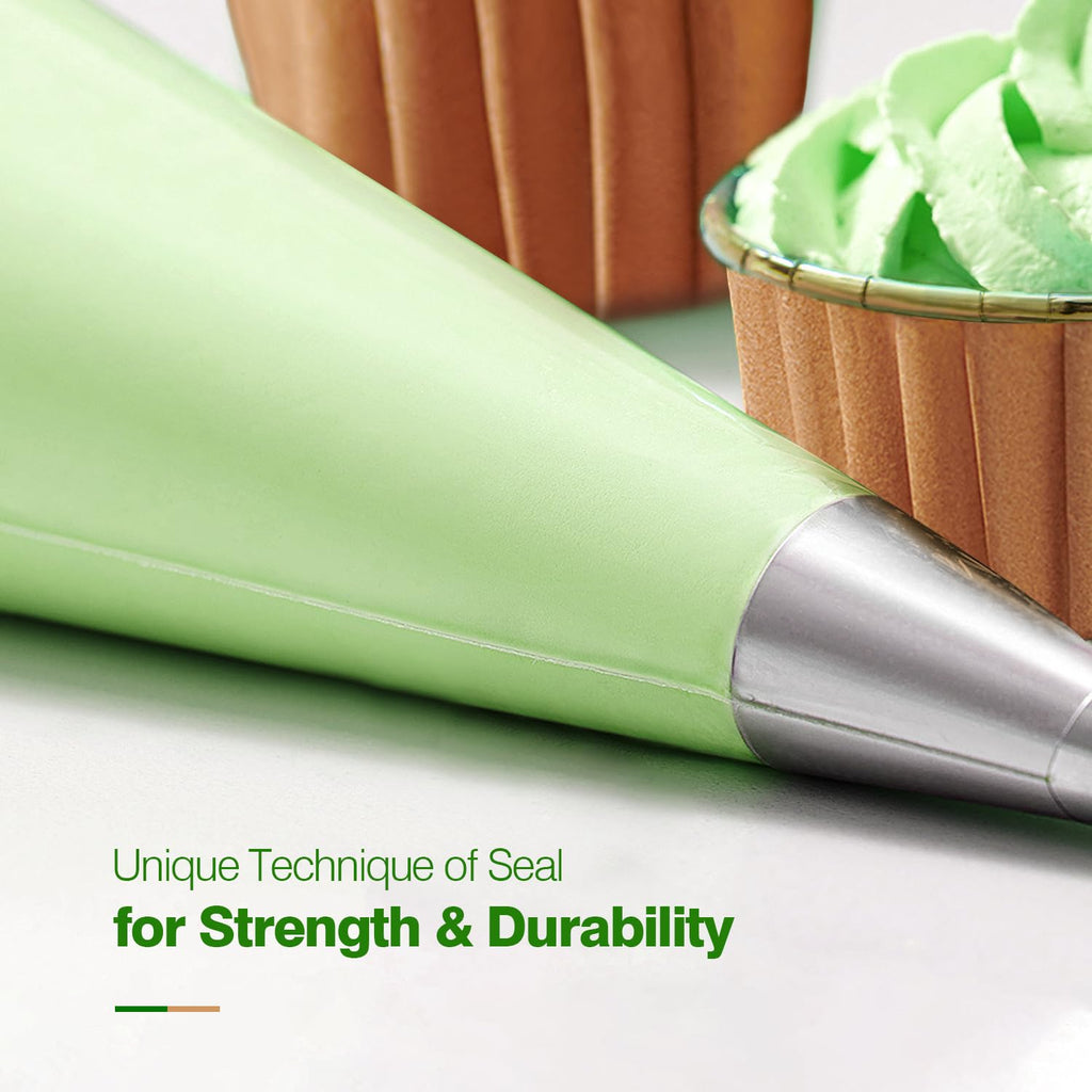 Keenpioneer 18-Inch Piping Bags, Large Capacity, Biobased Disposable Cake Decorating Pastry Bag - Pack of 100