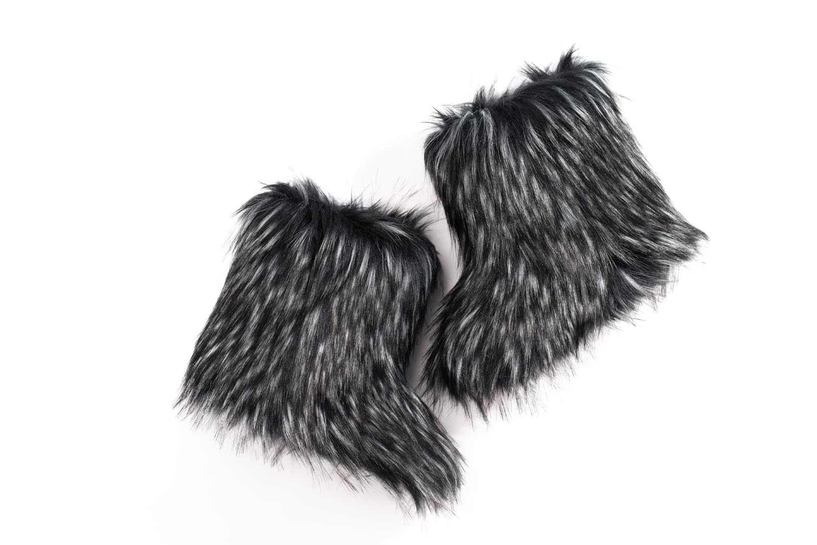 IXU Women's Faux Fur Boot Furry Fluffy Round Toe Suede Snow Winter Women Boots Comfy Plush Warm Short Outdoor Indoor Flat Shoes Mid-Calf Boots